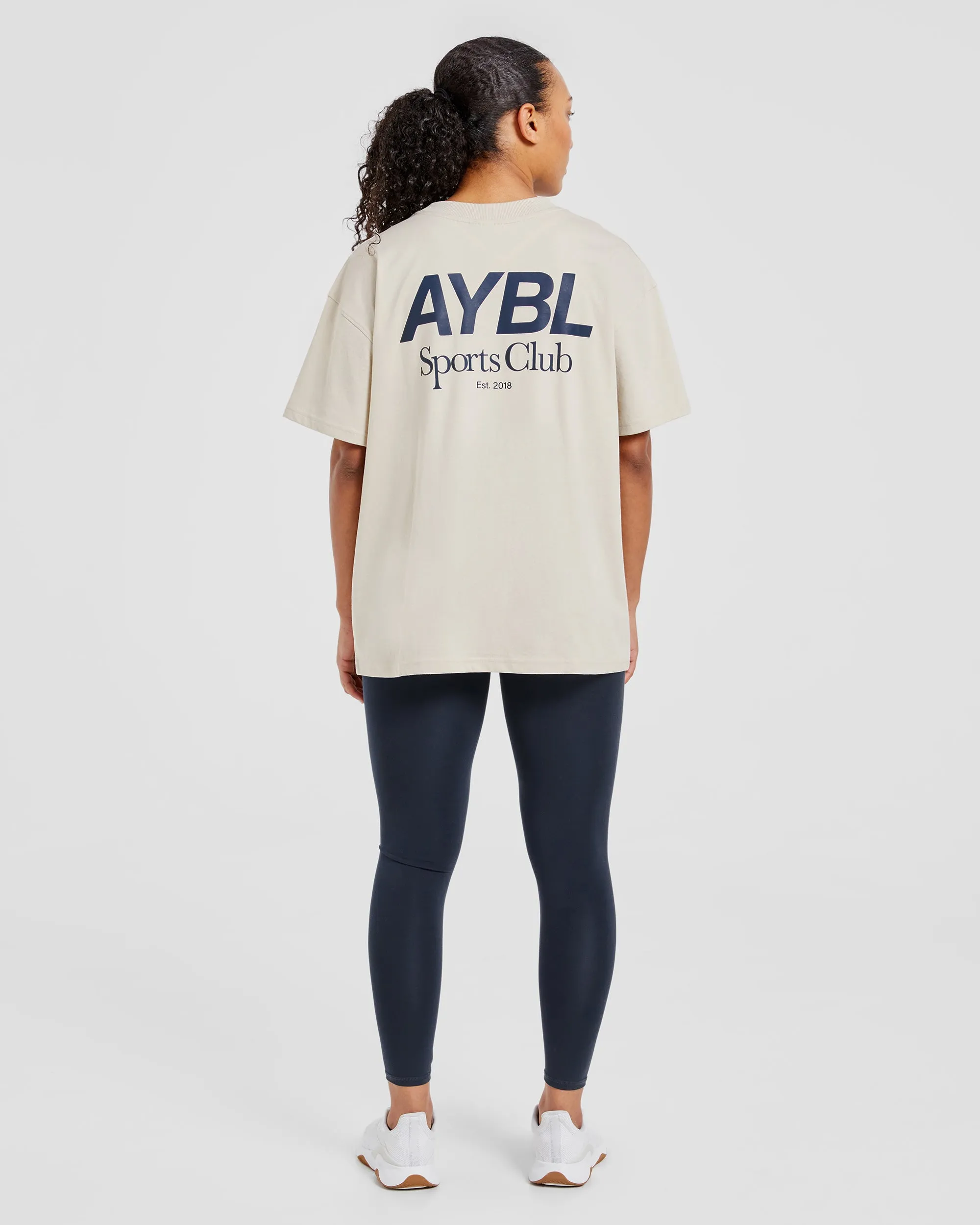 AYBL Sports Club Oversized T Shirt - Sand/Navy sold by AYBL product image thumbnail 3