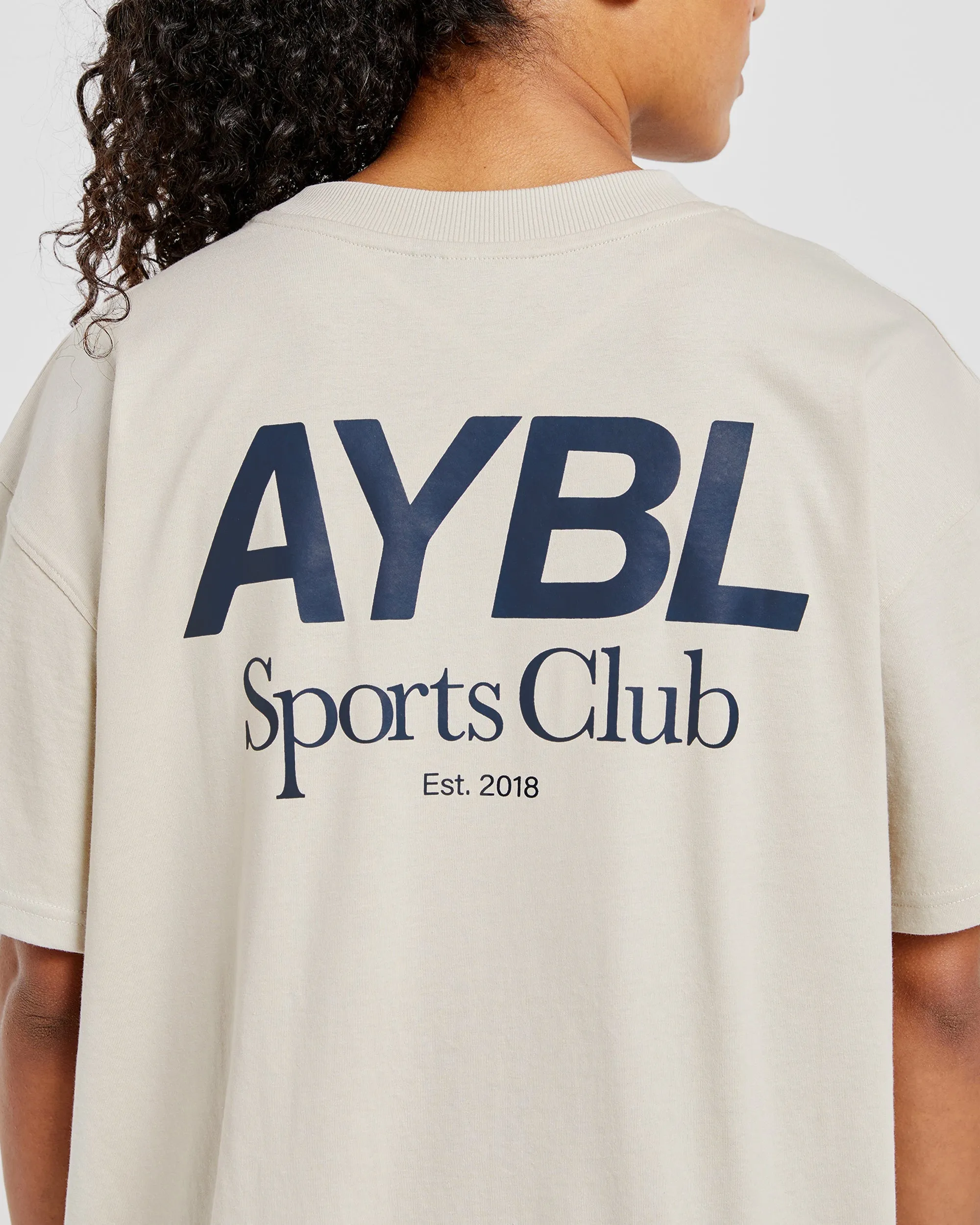 AYBL Sports Club Oversized T Shirt - Sand/Navy sold by AYBL product image thumbnail 5