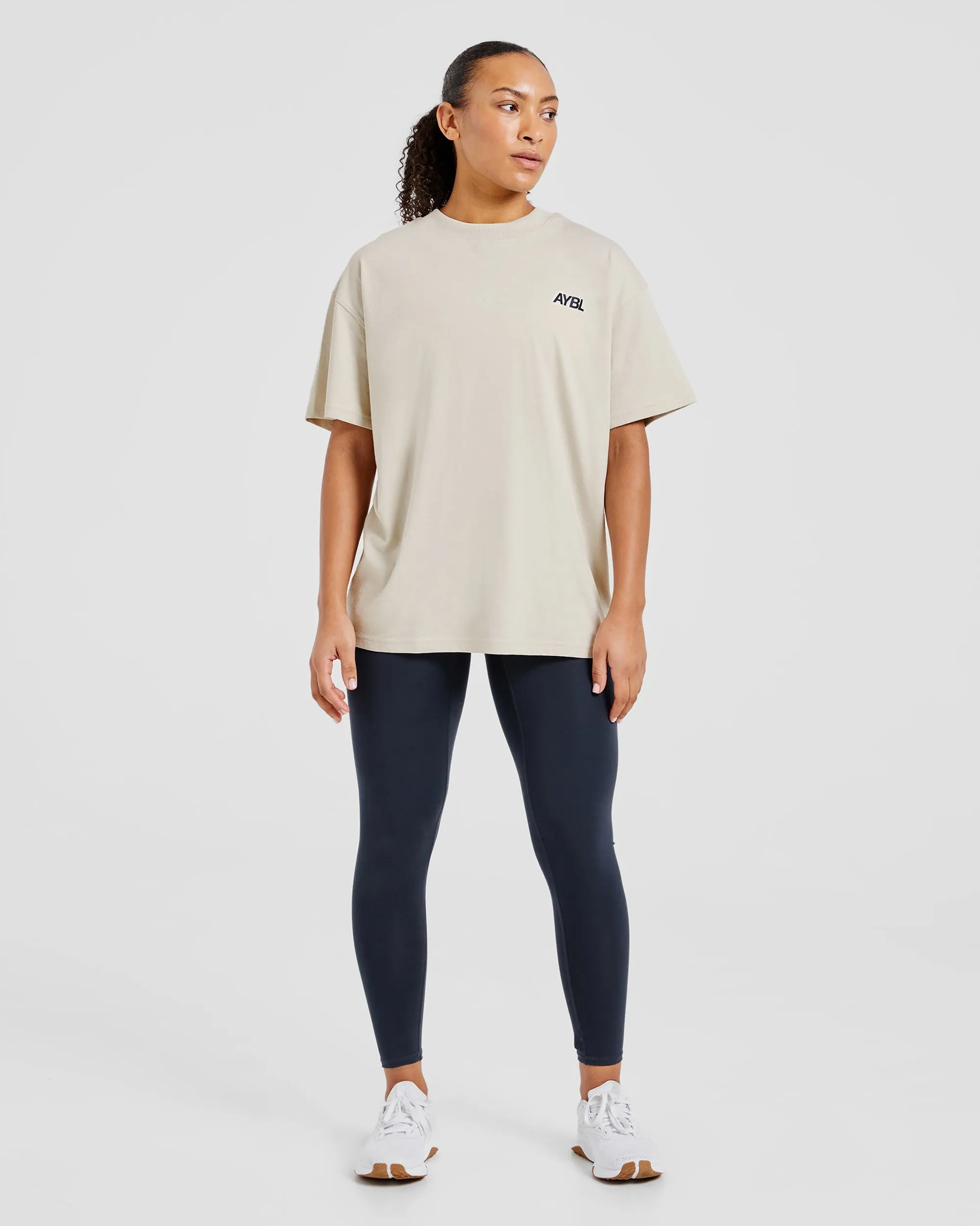 AYBL Sports Club Oversized T Shirt - Sand/Navy sold by AYBL product image thumbnail 4