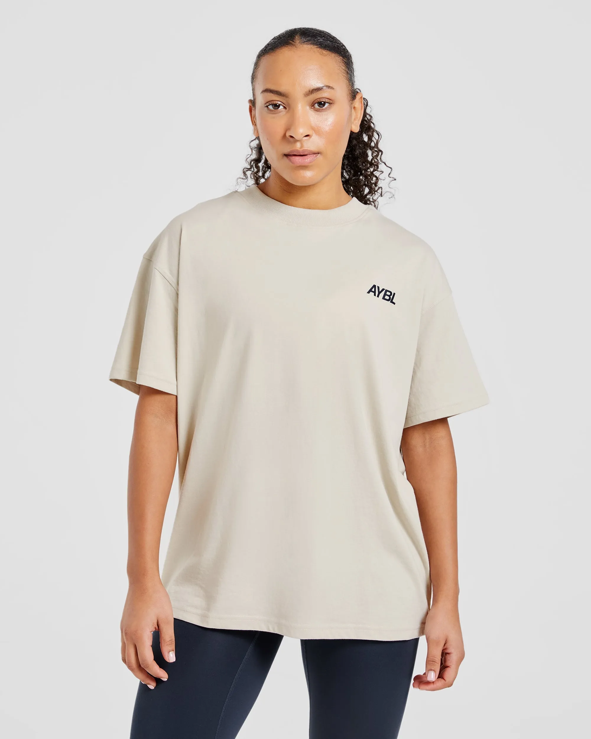 AYBL Sports Club Oversized T Shirt - Sand/Navy sold by AYBL product image thumbnail 2
