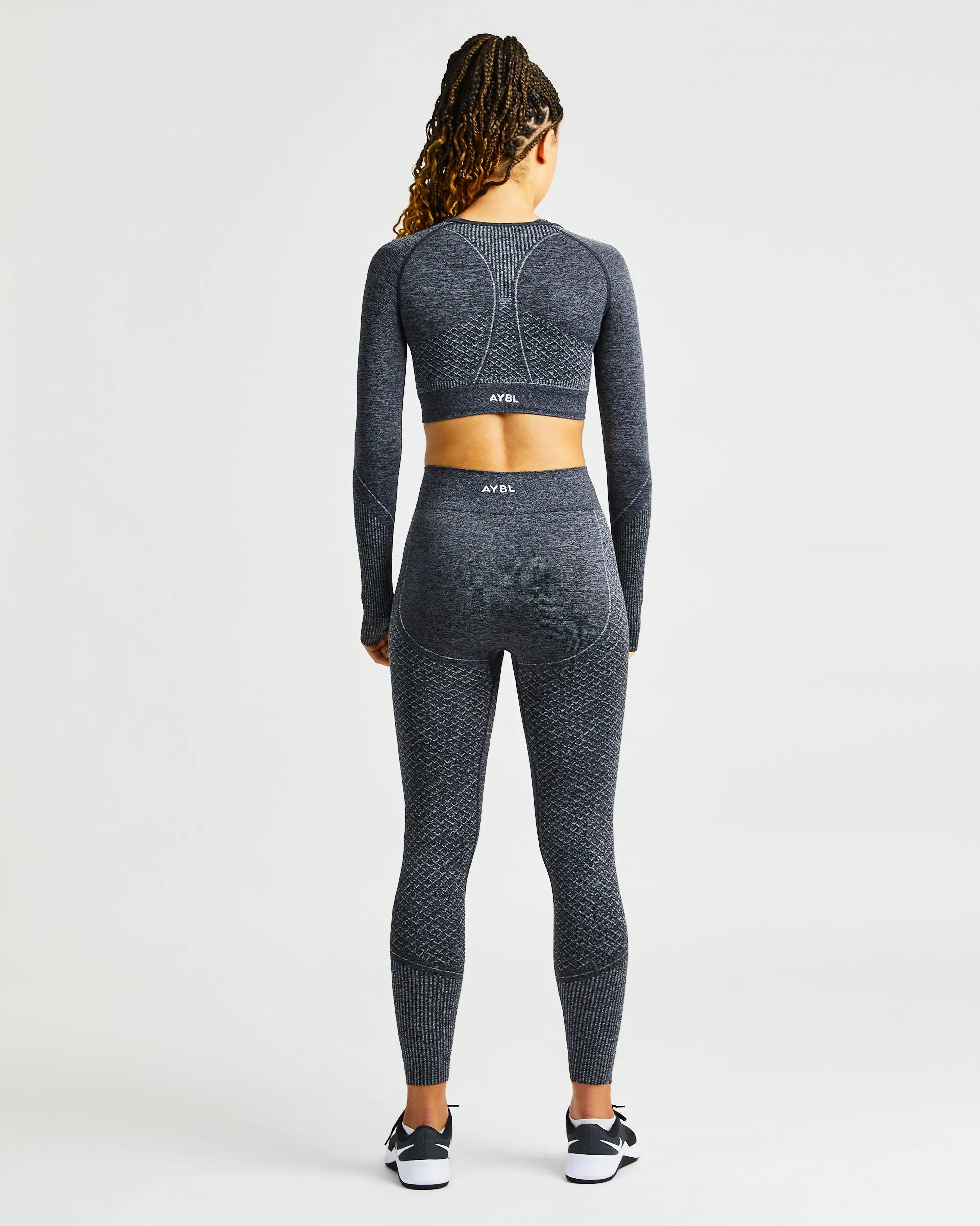 Impact Seamless Long Sleeve Crop Top - Black sold by AYBL product image thumbnail 4