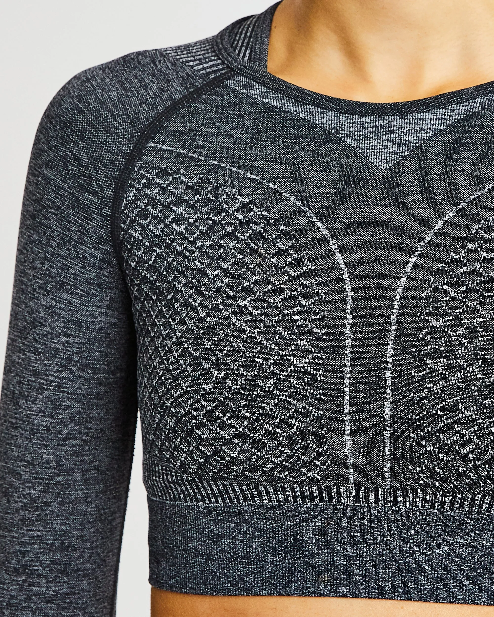 Impact Seamless Long Sleeve Crop Top - Black sold by AYBL product image thumbnail 5