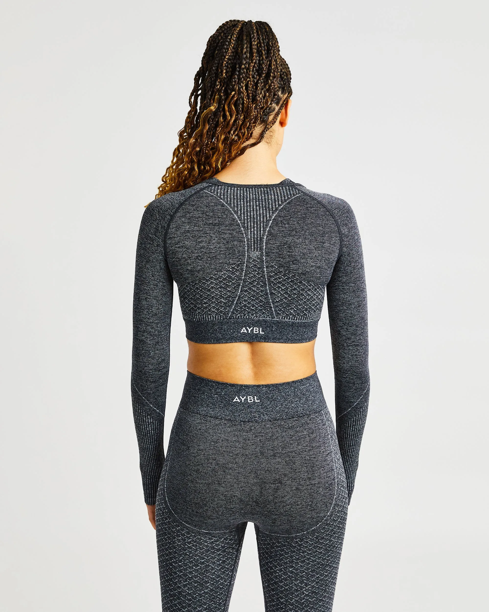 Impact Seamless Long Sleeve Crop Top - Black sold by AYBL product image thumbnail 2