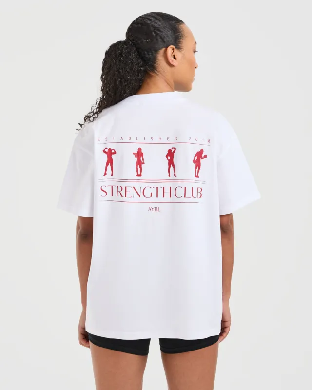 Strength Club Oversized T Shirt - White/Red sold by AYBL