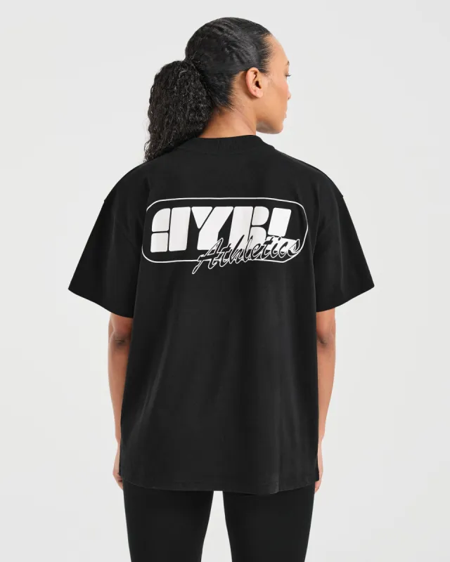 Athletics Retro Oversized T Shirt - Black sold by AYBL