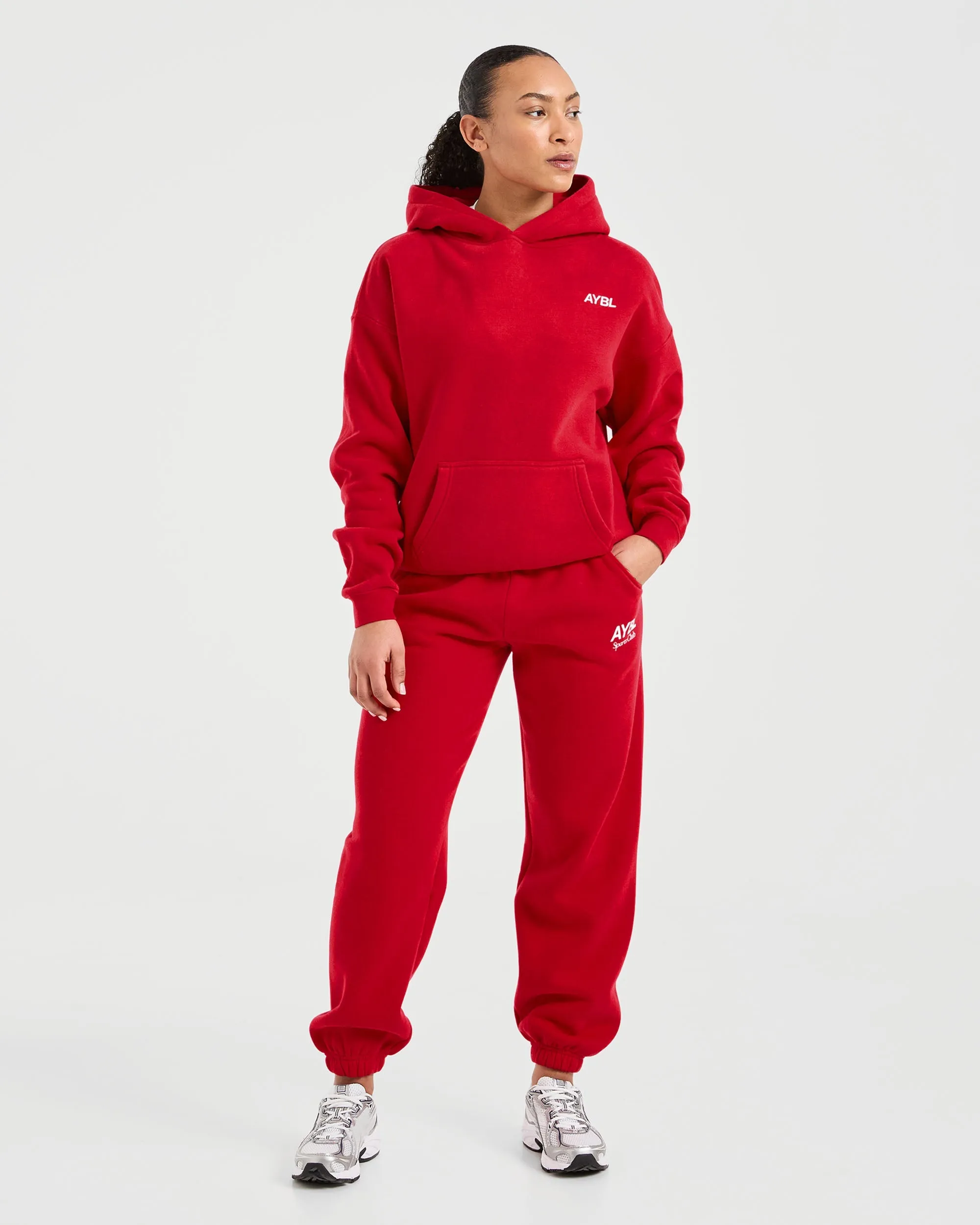 AYBL Sports Club Oversized Joggers - True Red sold by AYBL product image thumbnail 3