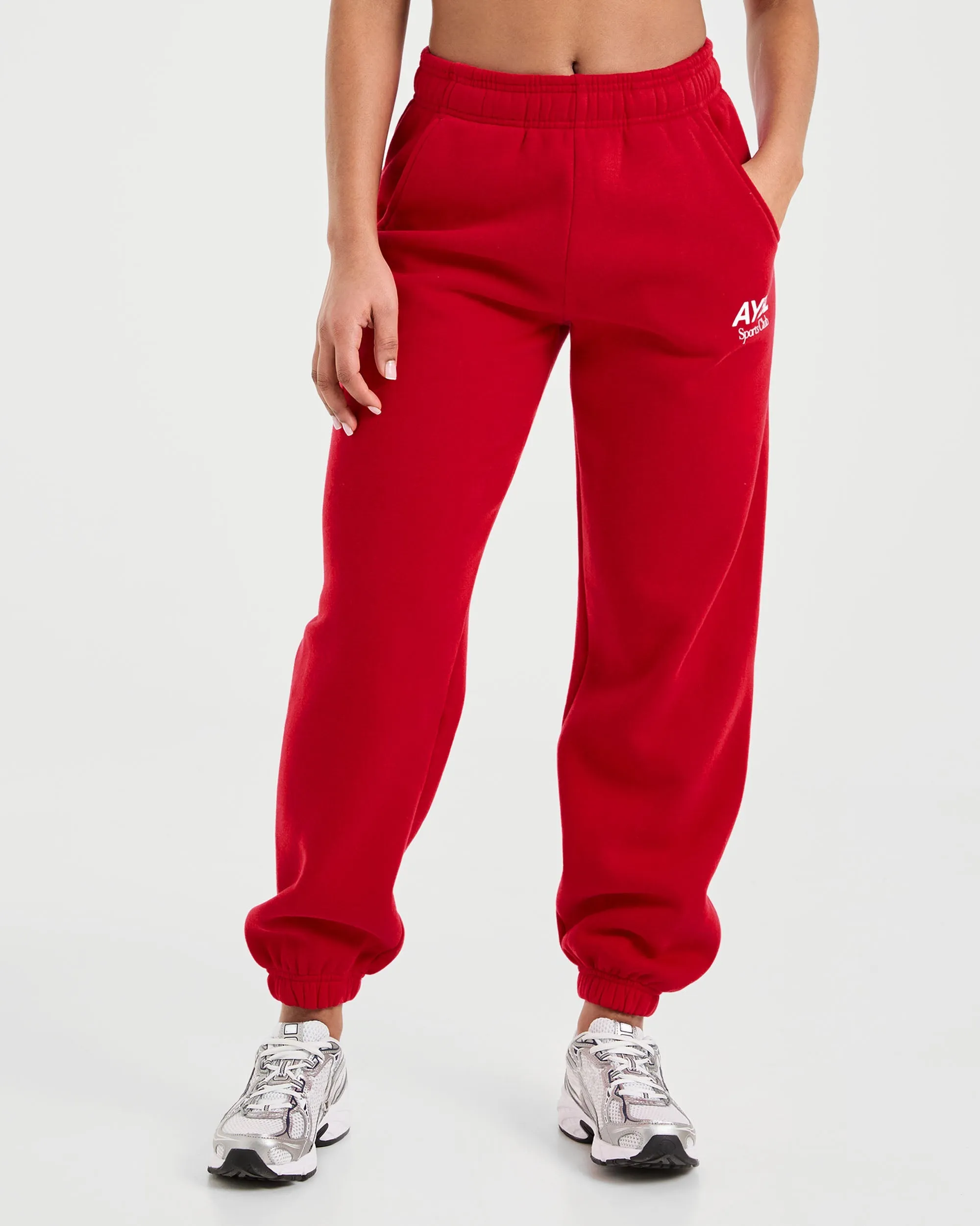 AYBL Sports Club Oversized Joggers - True Red sold by AYBL