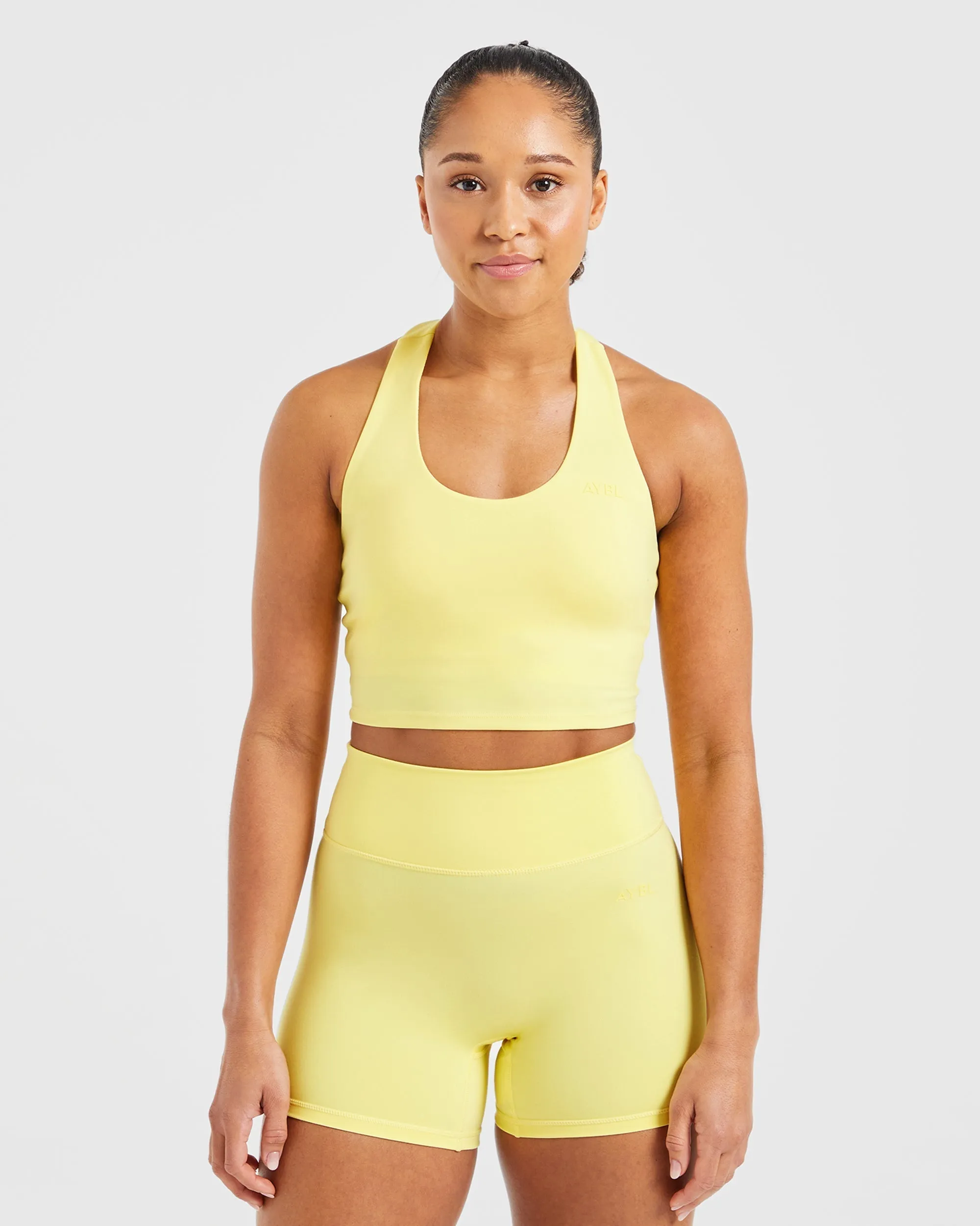 Staple Halterneck Crop Top - Pastel Lemon sold by AYBL