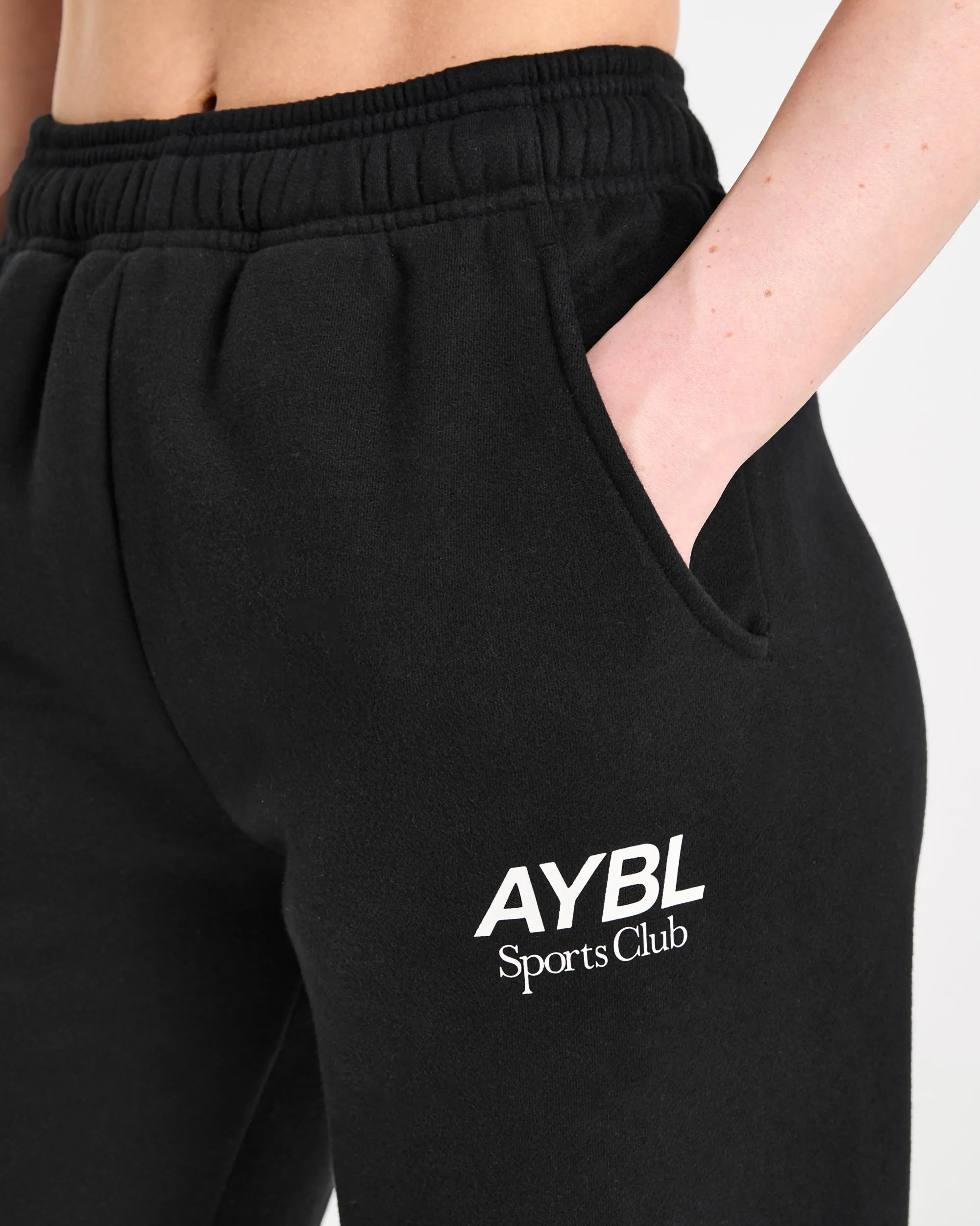 AYBL Sports Club Oversized Straight Leg Joggers - Black/White sold by AYBL product image thumbnail 5