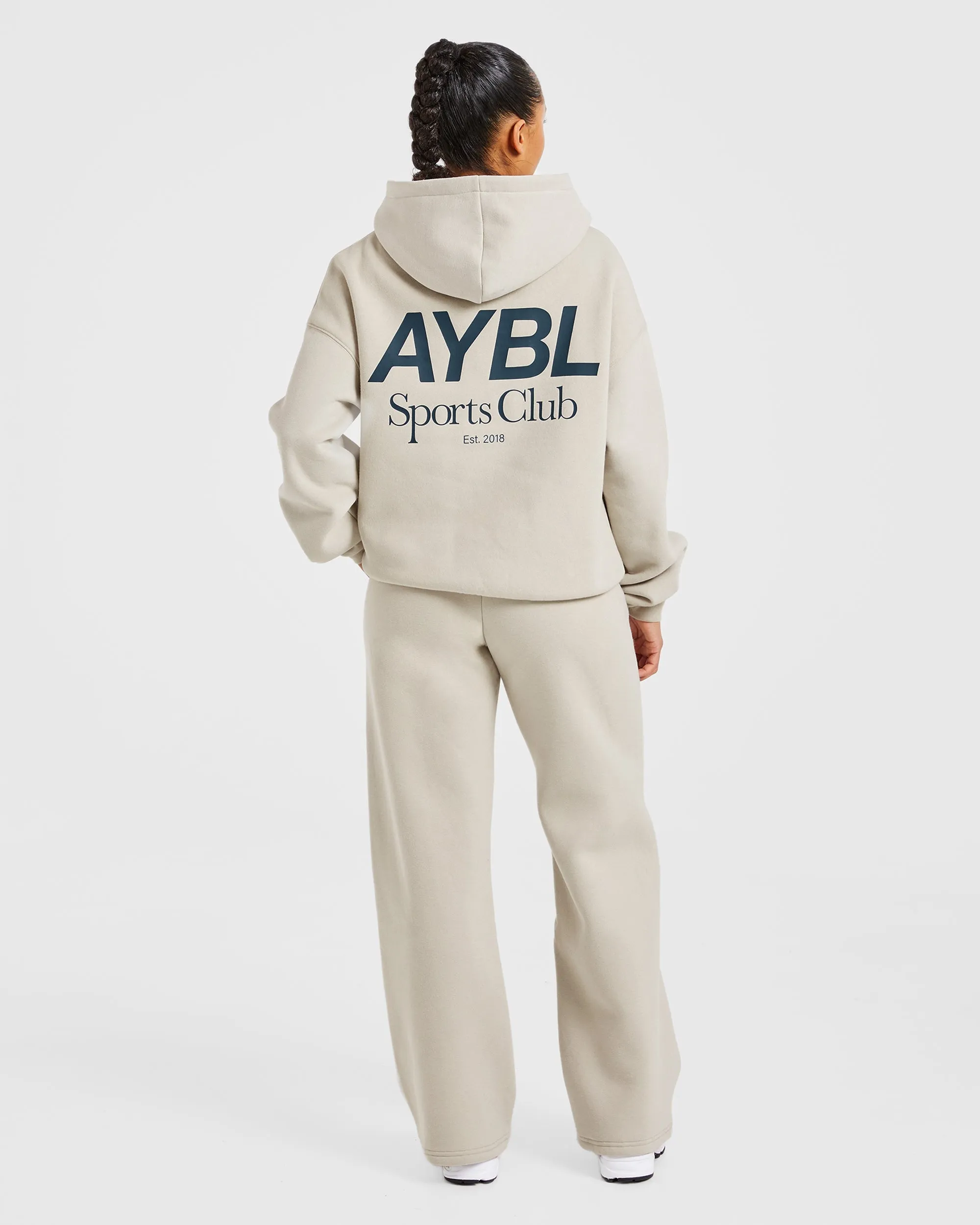AYBL Sports Club Oversized Straight Leg Joggers - Sand/Navy sold by AYBL product image thumbnail 4