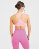 Essential Seamless Racer Back Sports Bra - Baby Pink sold by AYBL