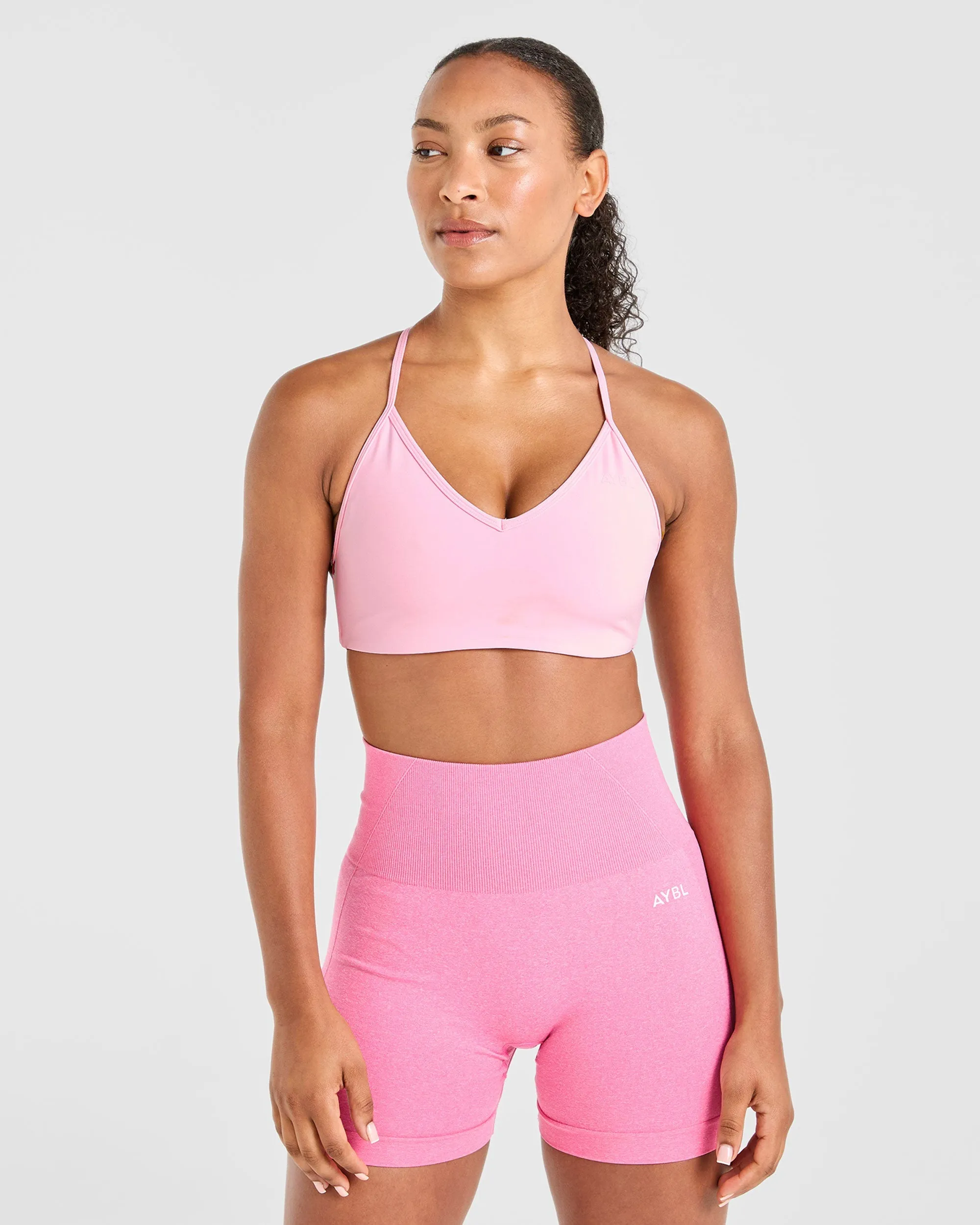 Essential Crossback Sports Bra - Baby Pink sold by AYBL