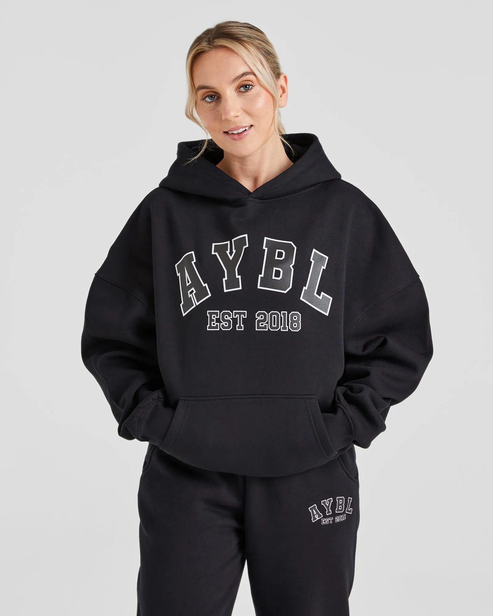 Varsity Graphic Oversized Hoodie - Black sold by AYBL