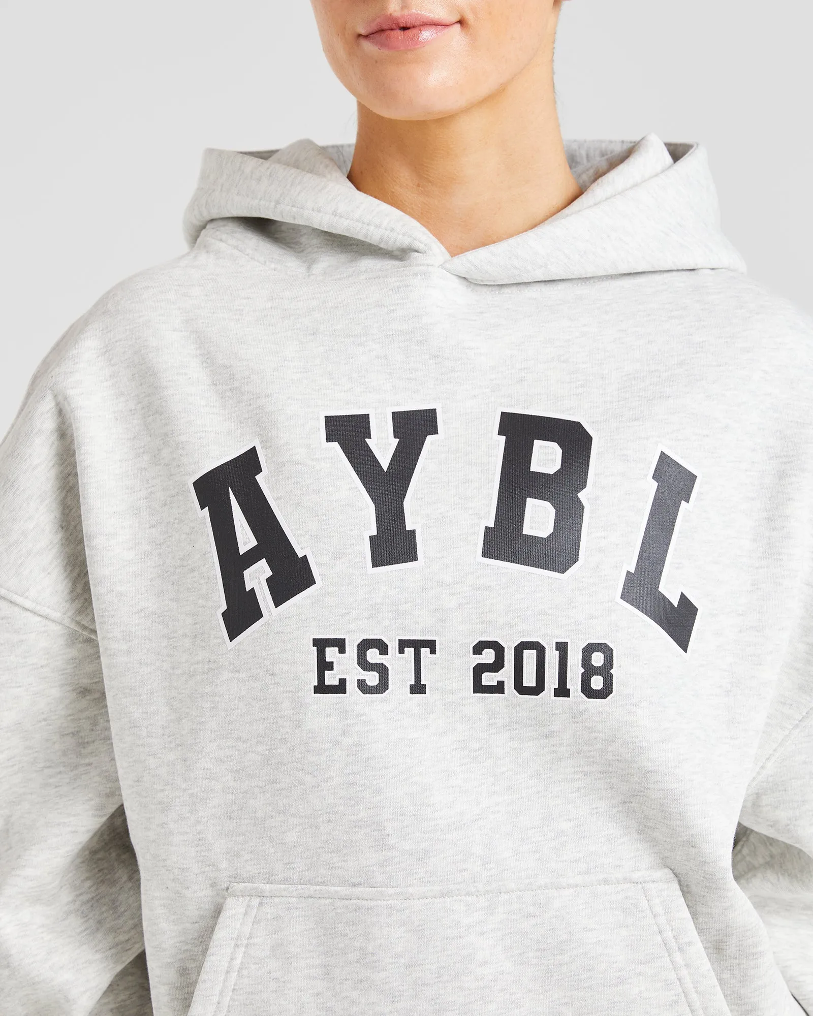 Varsity Graphic Oversized Hoodie - Grey Marl sold by AYBL product image thumbnail 5