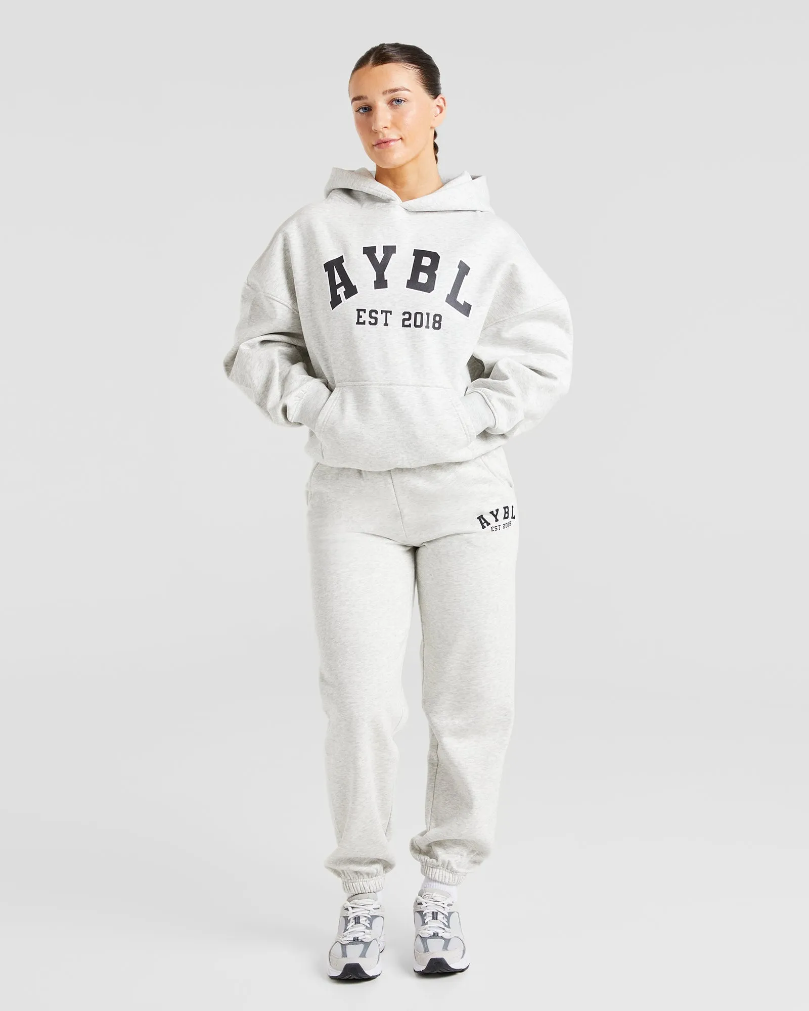 Varsity Graphic Oversized Hoodie - Grey Marl sold by AYBL product image thumbnail 3