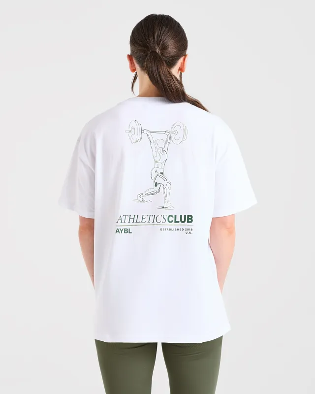Power Lifting Illustration T Shirt - White/Green sold by AYBL