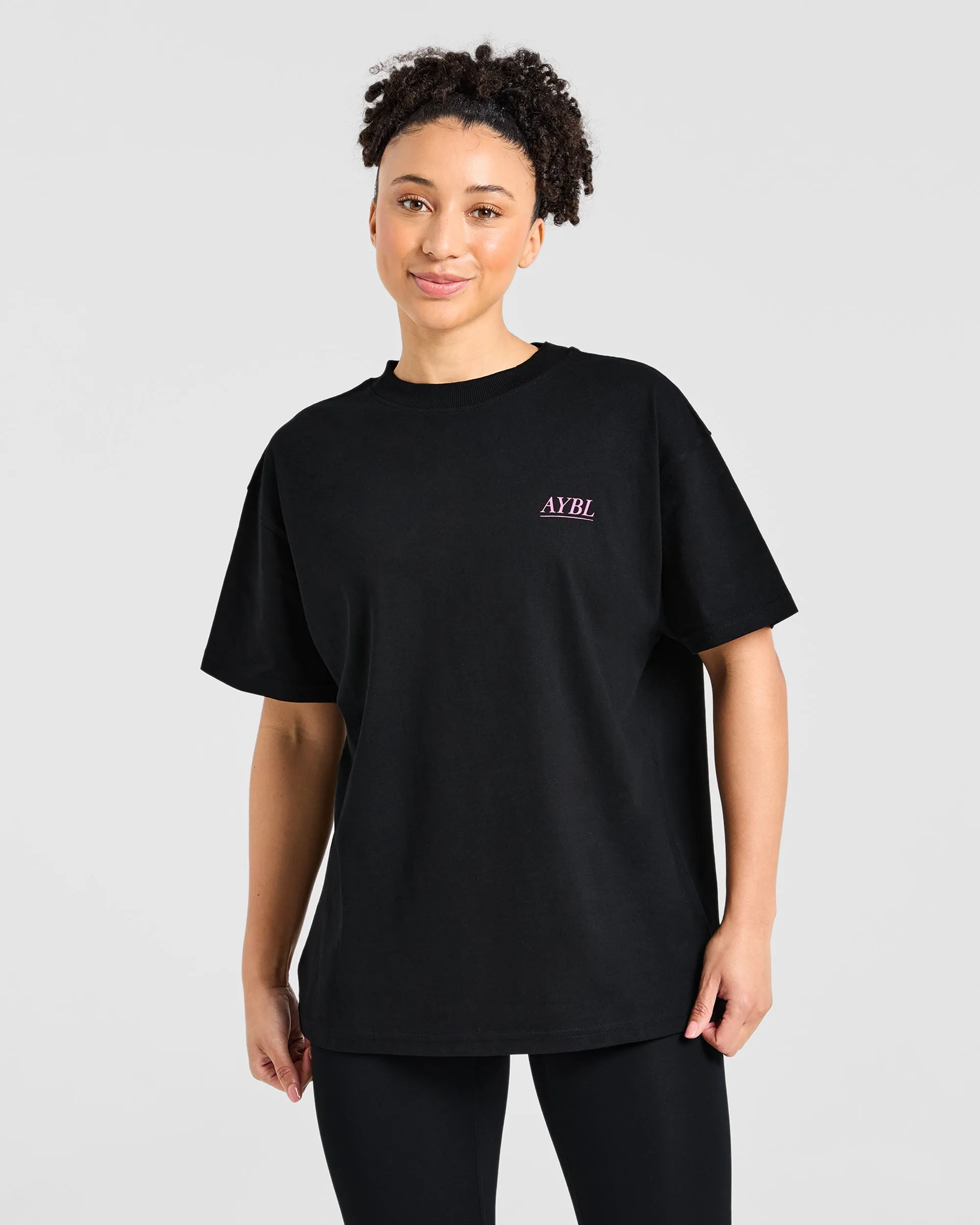 Power Lifting Illustration T Shirt - Black/Pink sold by AYBL product image thumbnail 2