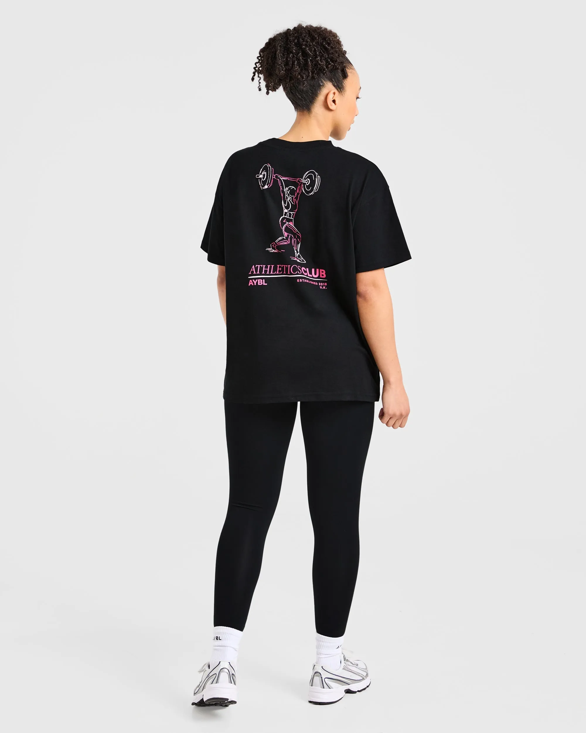 Power Lifting Illustration T Shirt - Black/Pink sold by AYBL product image thumbnail 3