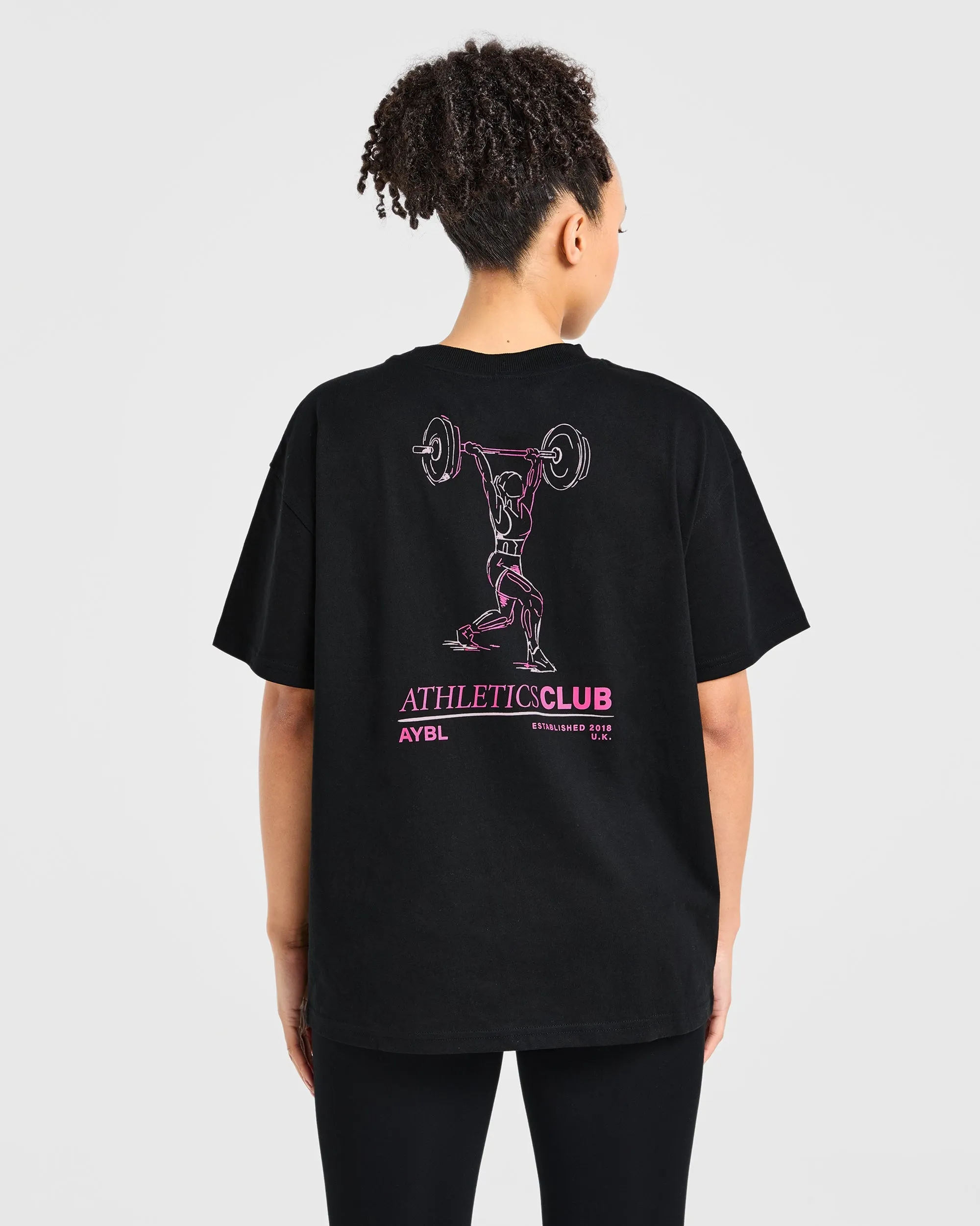 Power Lifting Illustration T Shirt - Black/Pink sold by AYBL