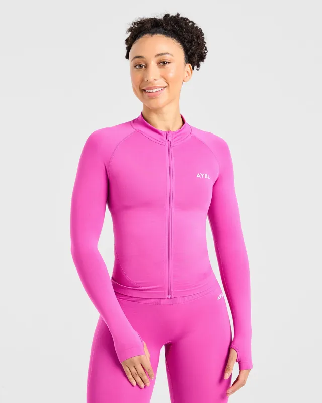 Empower Seamless Full Zip Jacket - Magenta sold by AYBL