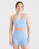 Empower Seamless Halterneck Crop Top - Sky Blue sold by AYBL