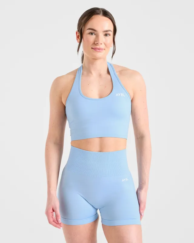 Empower Seamless Halterneck Crop Top - Sky Blue sold by AYBL
