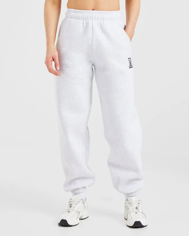 Varsity Embroidered Oversized Joggers - Heather Grey sold by AYBL