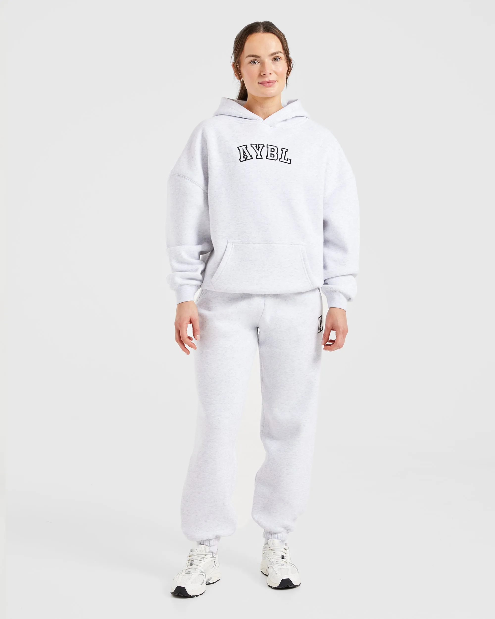 Varsity Embroidered Oversized Joggers - Heather Grey sold by AYBL product image thumbnail 3