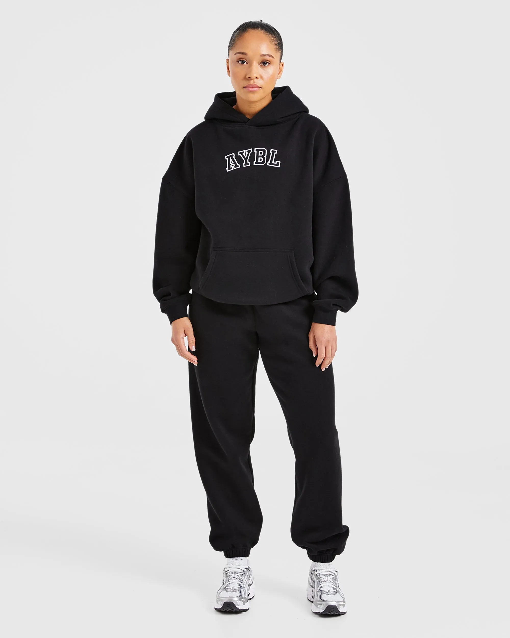 Varsity Embroidered Oversized Joggers - Black sold by AYBL product image thumbnail 3