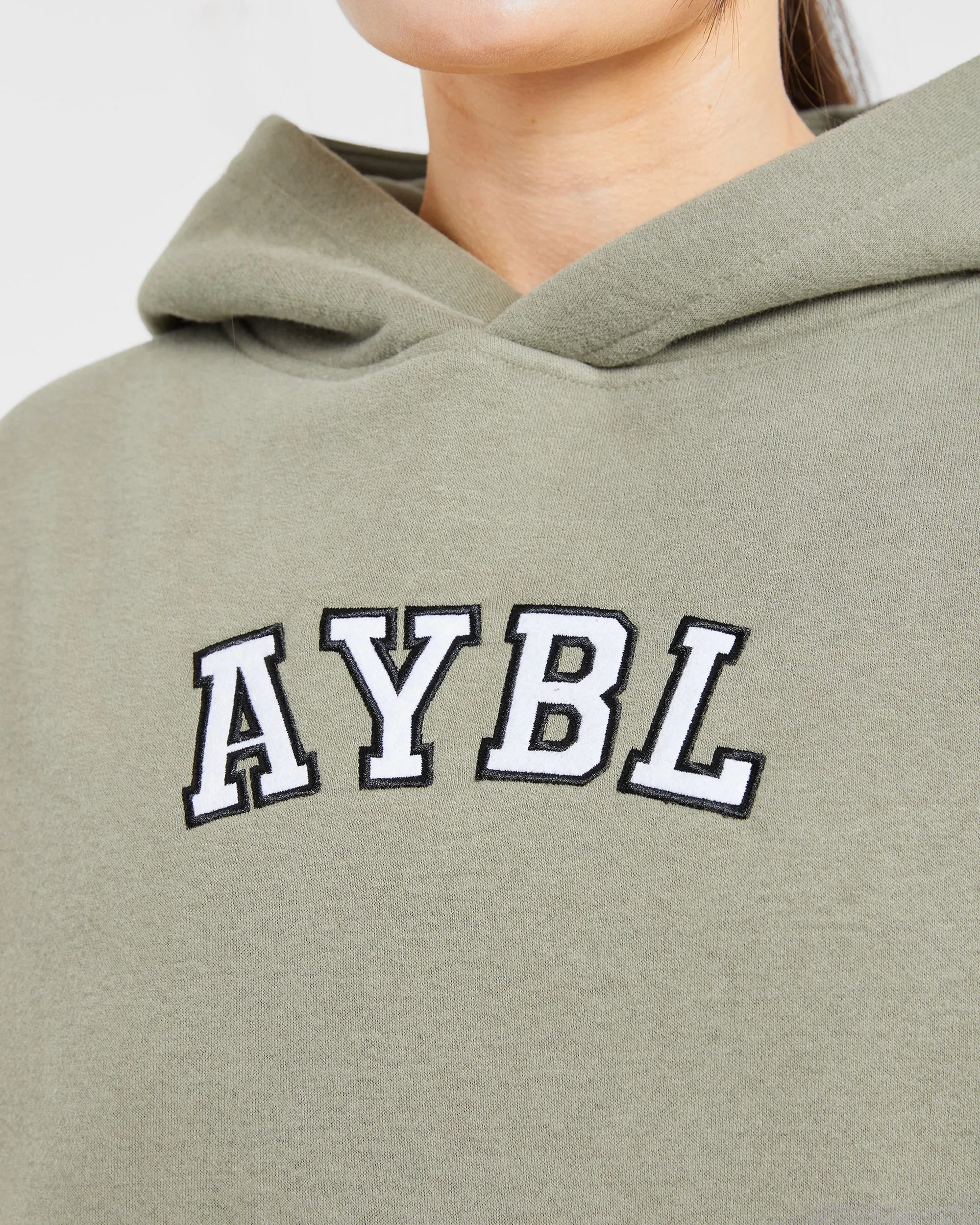 Varsity Embroidered Oversized Hoodie - Muted Olive sold by AYBL product image thumbnail 5