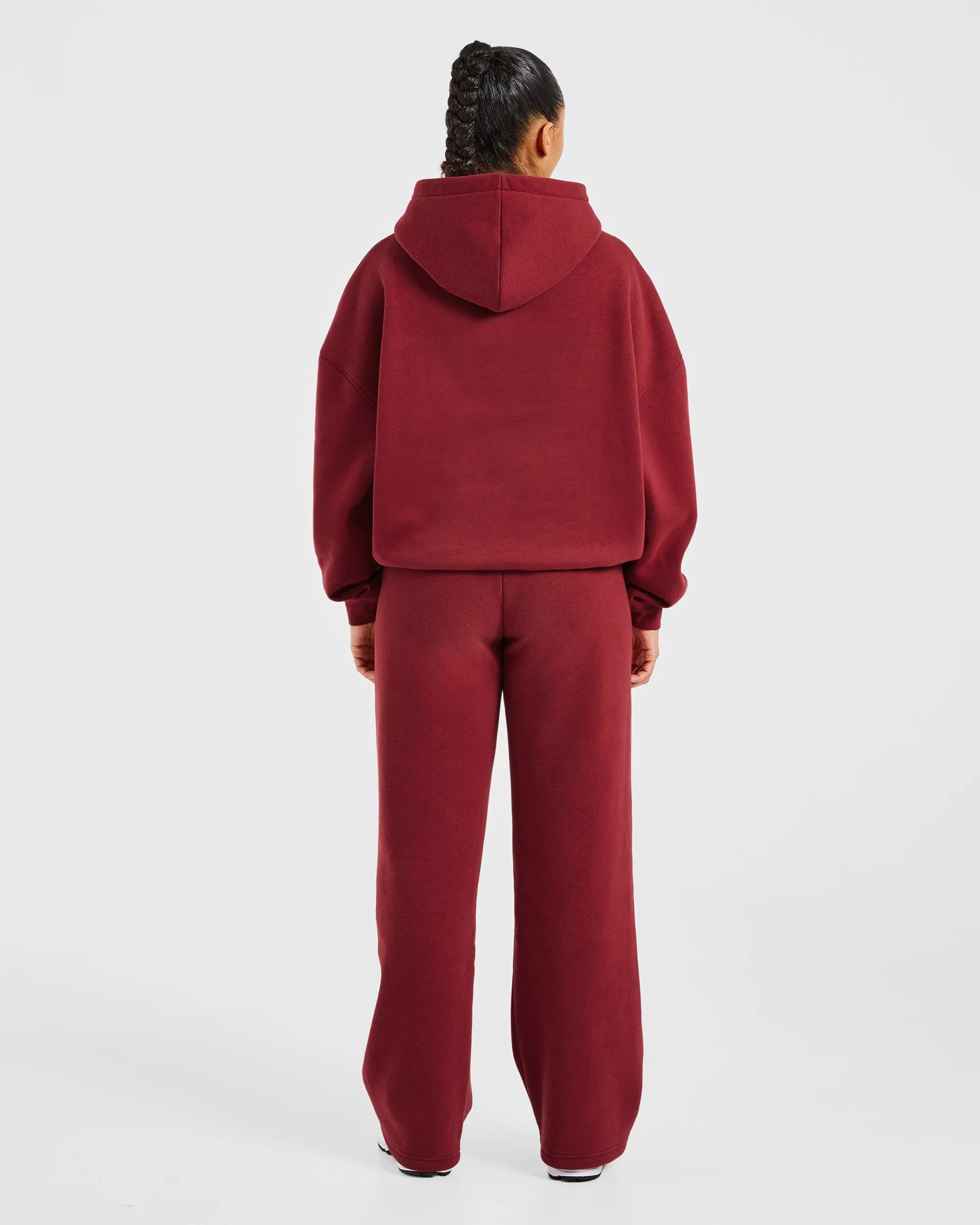 Varsity Embroidered Oversized Hoodie - Burgundy sold by AYBL product image thumbnail 4