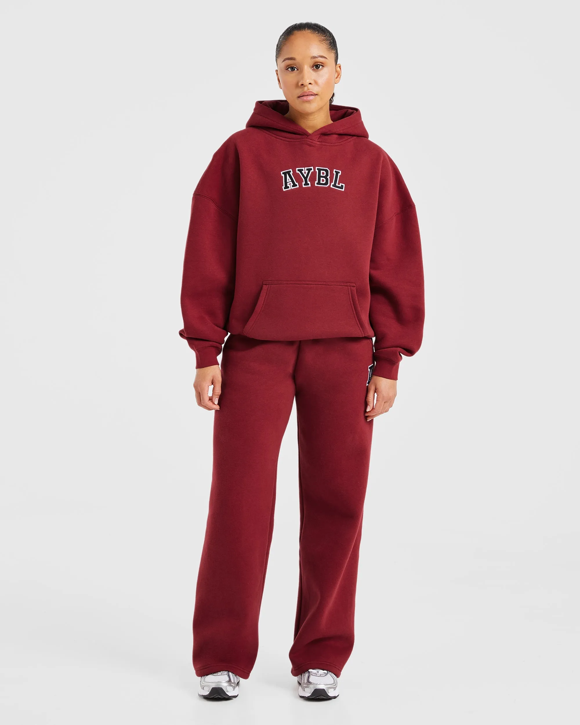 Varsity Embroidered Oversized Hoodie - Burgundy sold by AYBL product image thumbnail 3