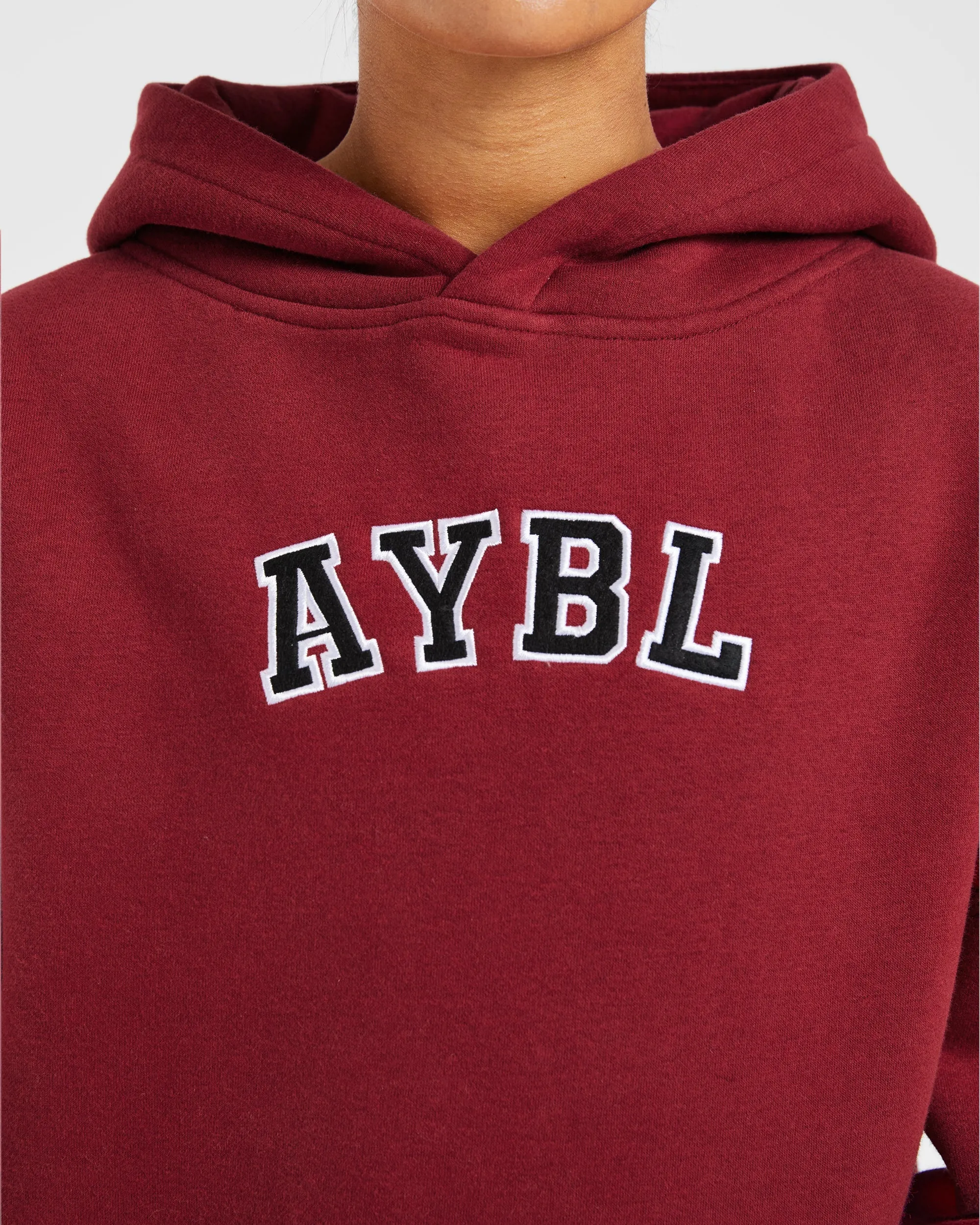 Varsity Embroidered Oversized Hoodie - Burgundy sold by AYBL product image thumbnail 5