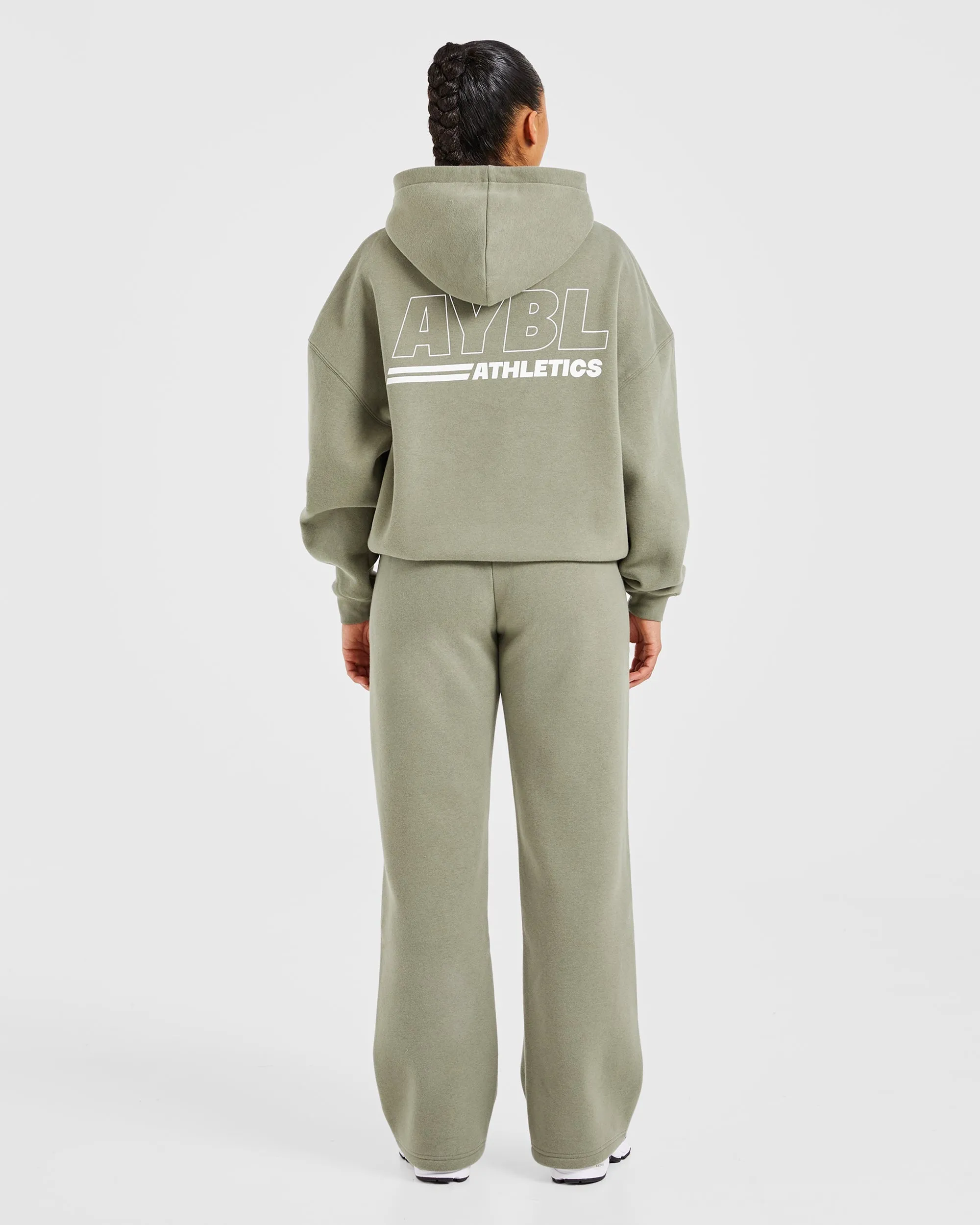 Athletics Track Oversized Straight Leg Joggers - Muted Olive sold by AYBL product image thumbnail 4