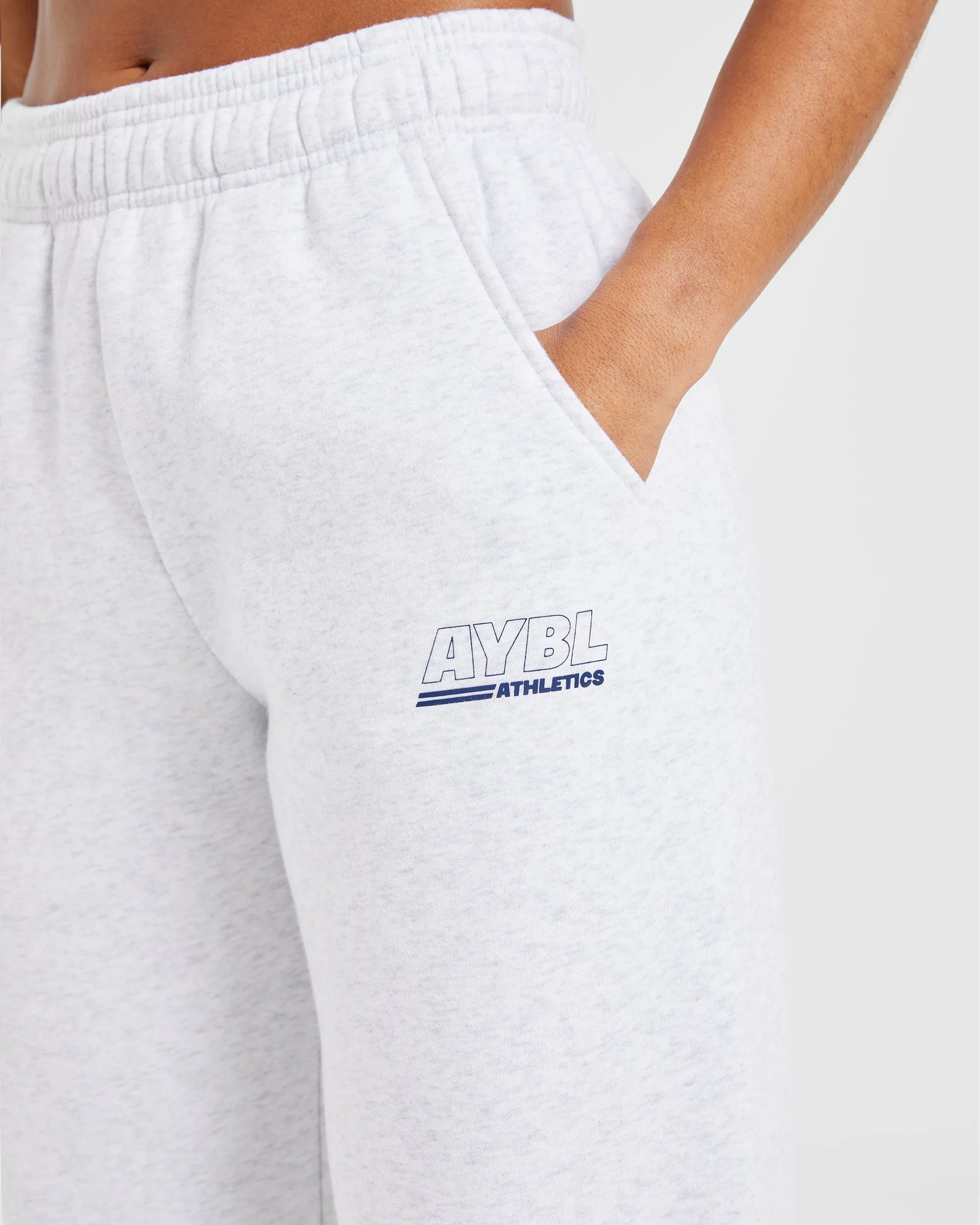 Athletics Track Oversized Straight Leg Joggers - Heather Grey/Navy sold by AYBL product image thumbnail 5