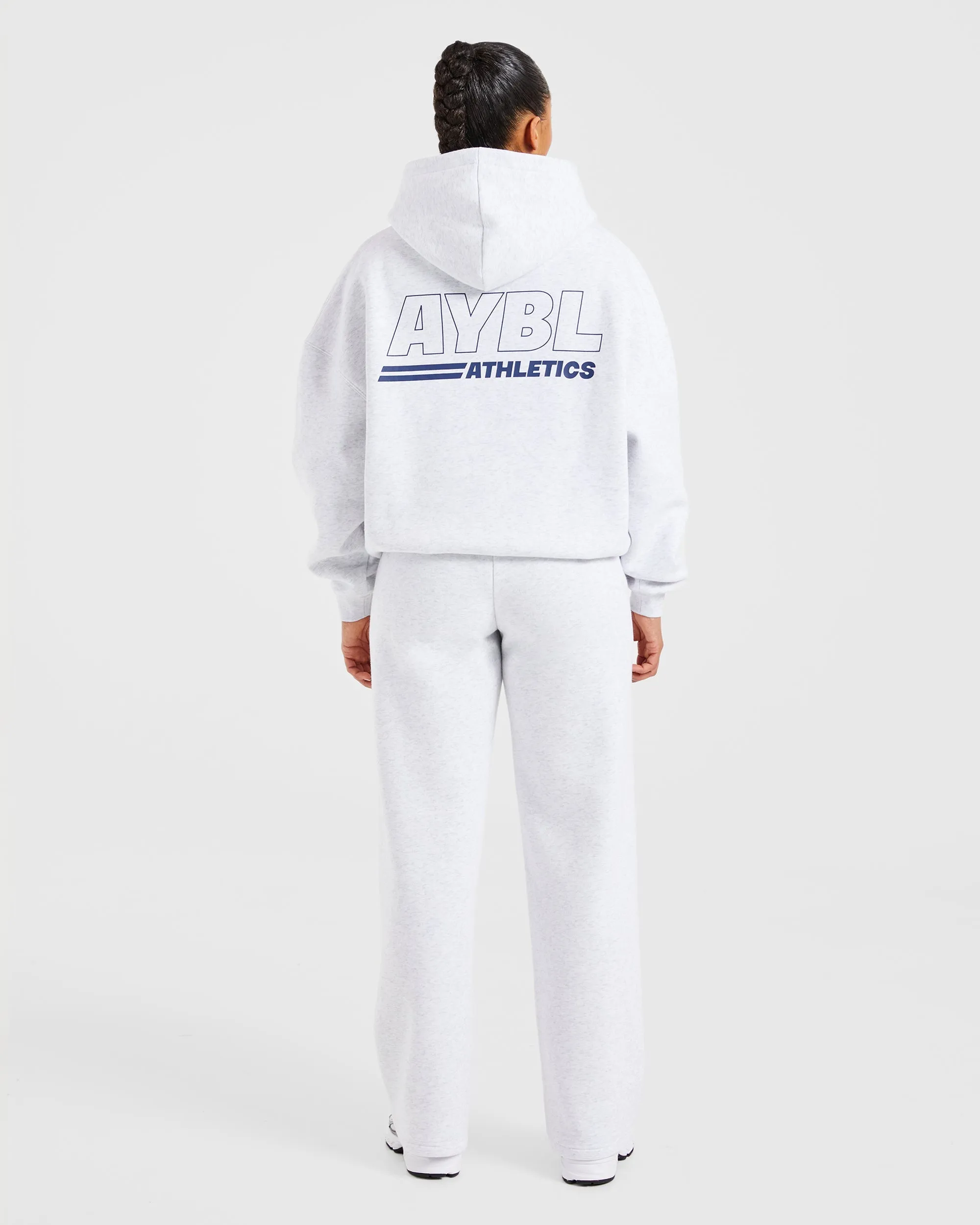 Athletics Track Oversized Straight Leg Joggers - Heather Grey/Navy sold by AYBL product image thumbnail 4