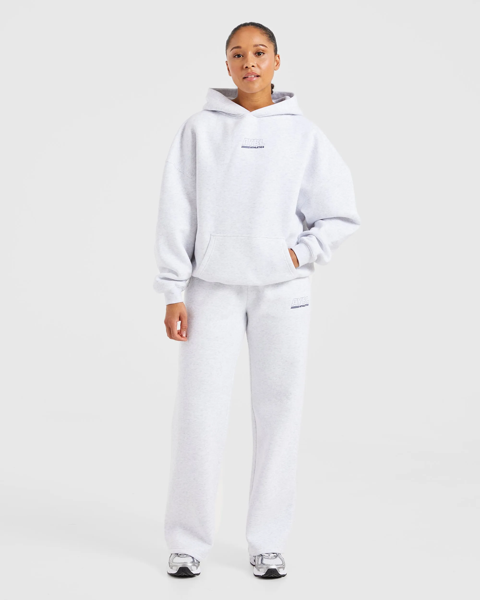 Athletics Track Oversized Straight Leg Joggers - Heather Grey/Navy sold by AYBL product image thumbnail 3