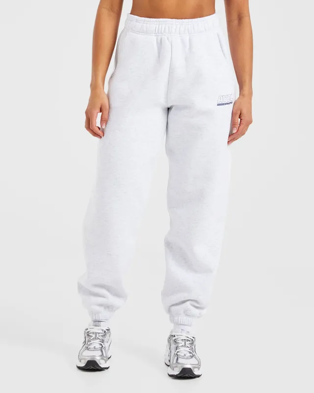 Athletics Track Oversized Joggers - Heather Grey/Navy sold by AYBL