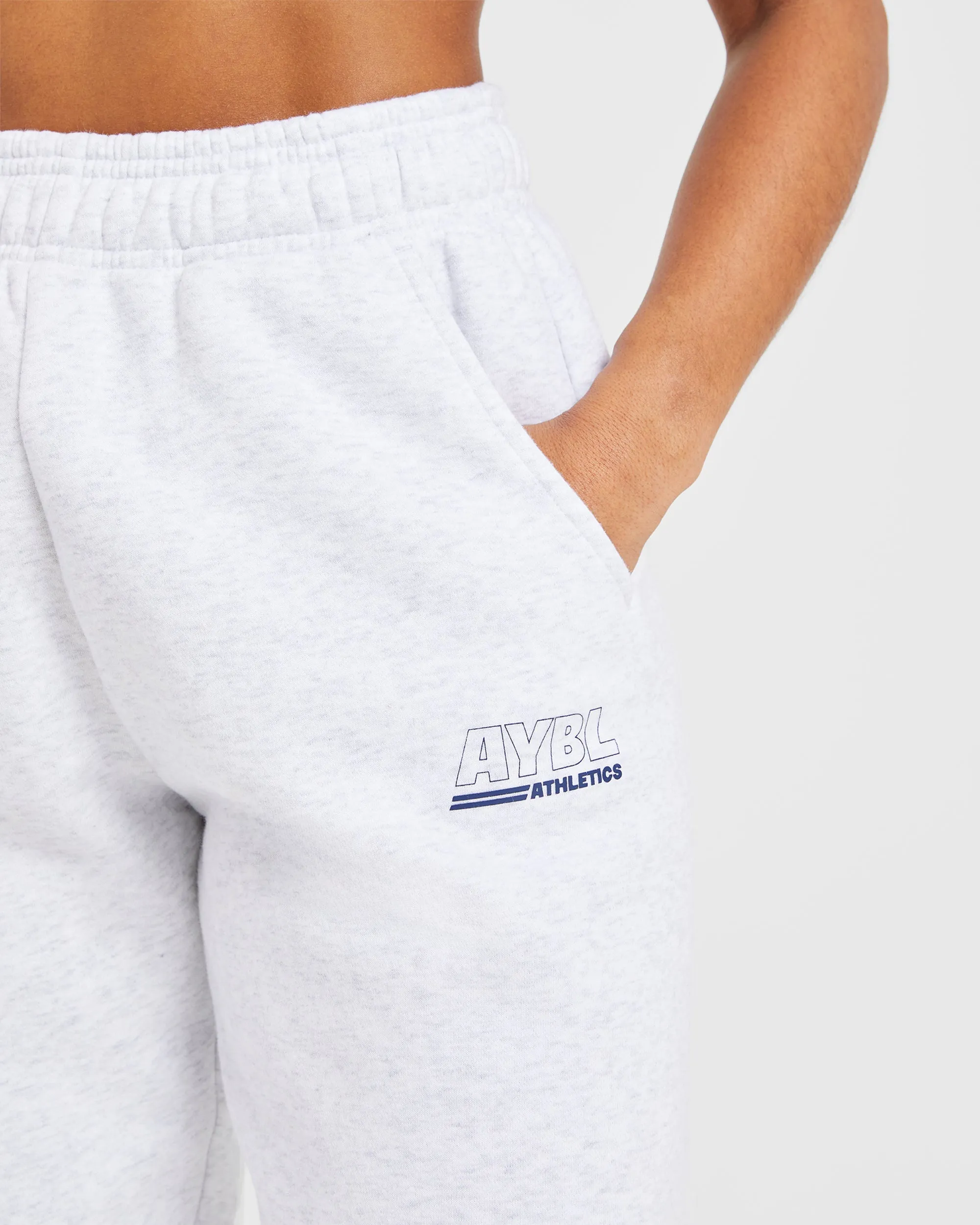 Athletics Track Oversized Joggers - Heather Grey/Navy sold by AYBL product image thumbnail 5