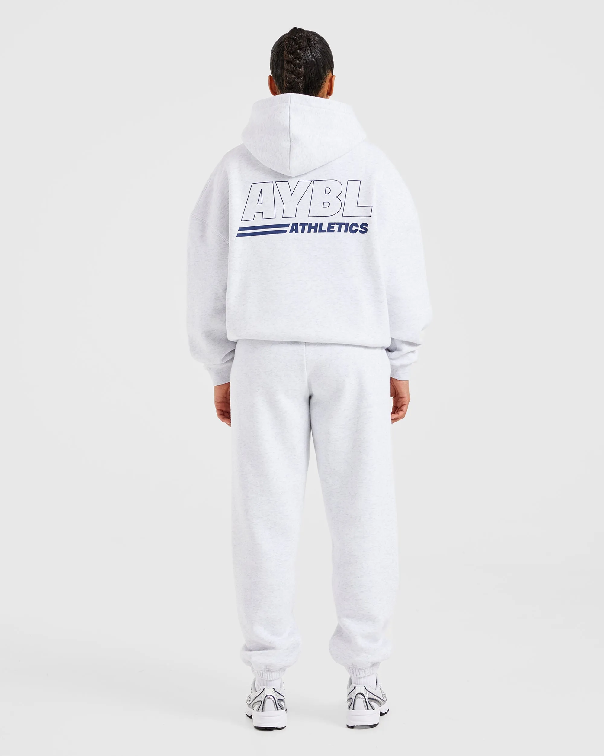 Athletics Track Oversized Joggers - Heather Grey/Navy sold by AYBL product image thumbnail 4