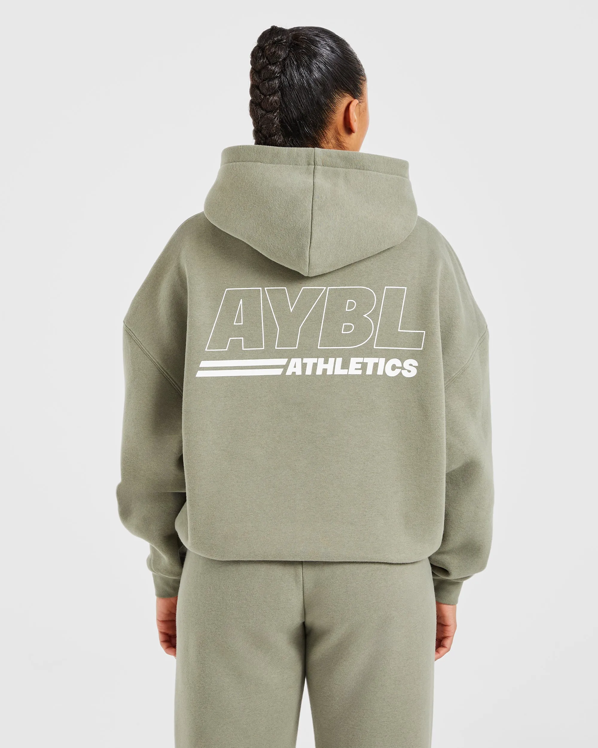 Athletics Track Oversized Hoodie - Muted Olive sold by AYBL