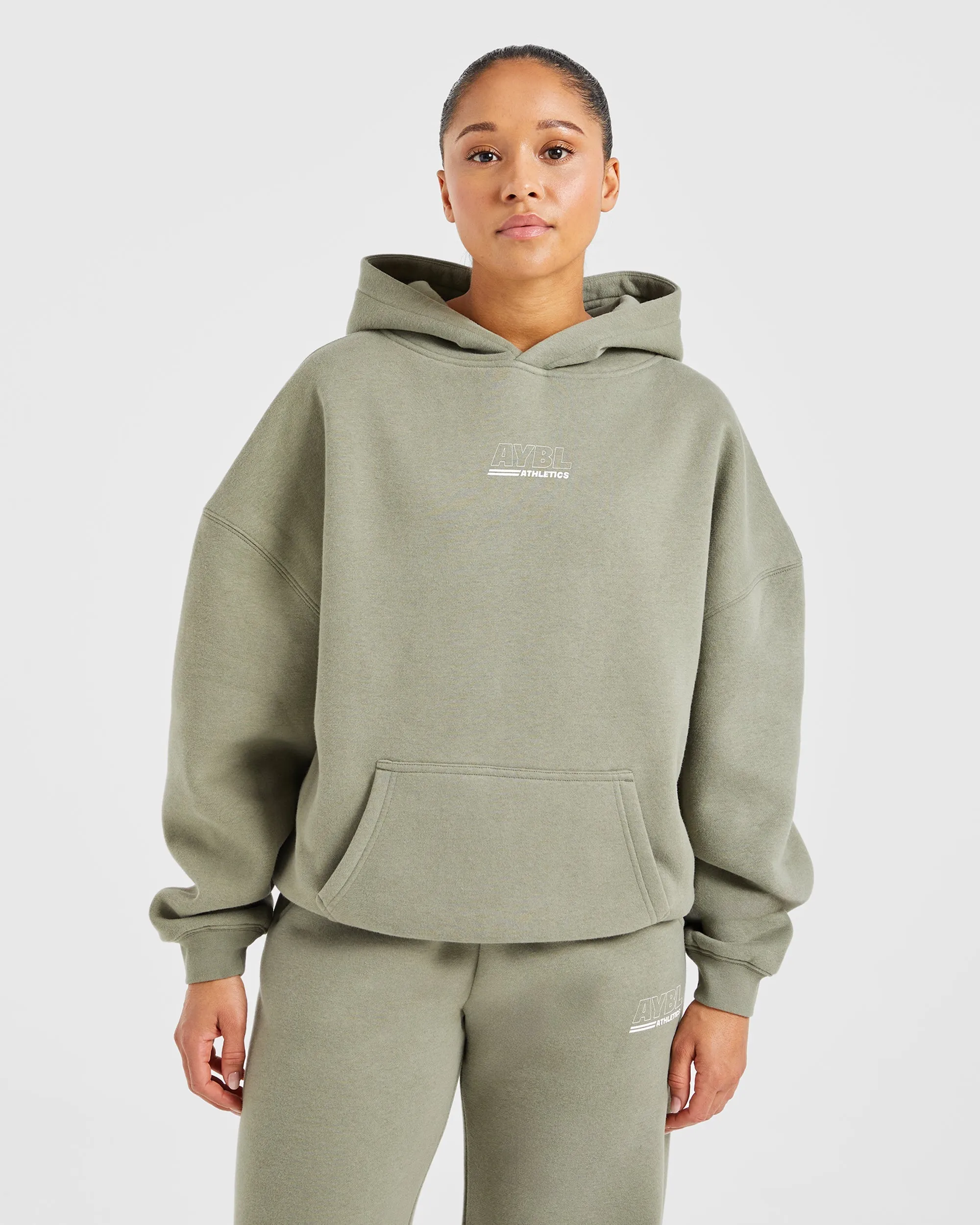 Athletics Track Oversized Hoodie - Muted Olive sold by AYBL product image thumbnail 2