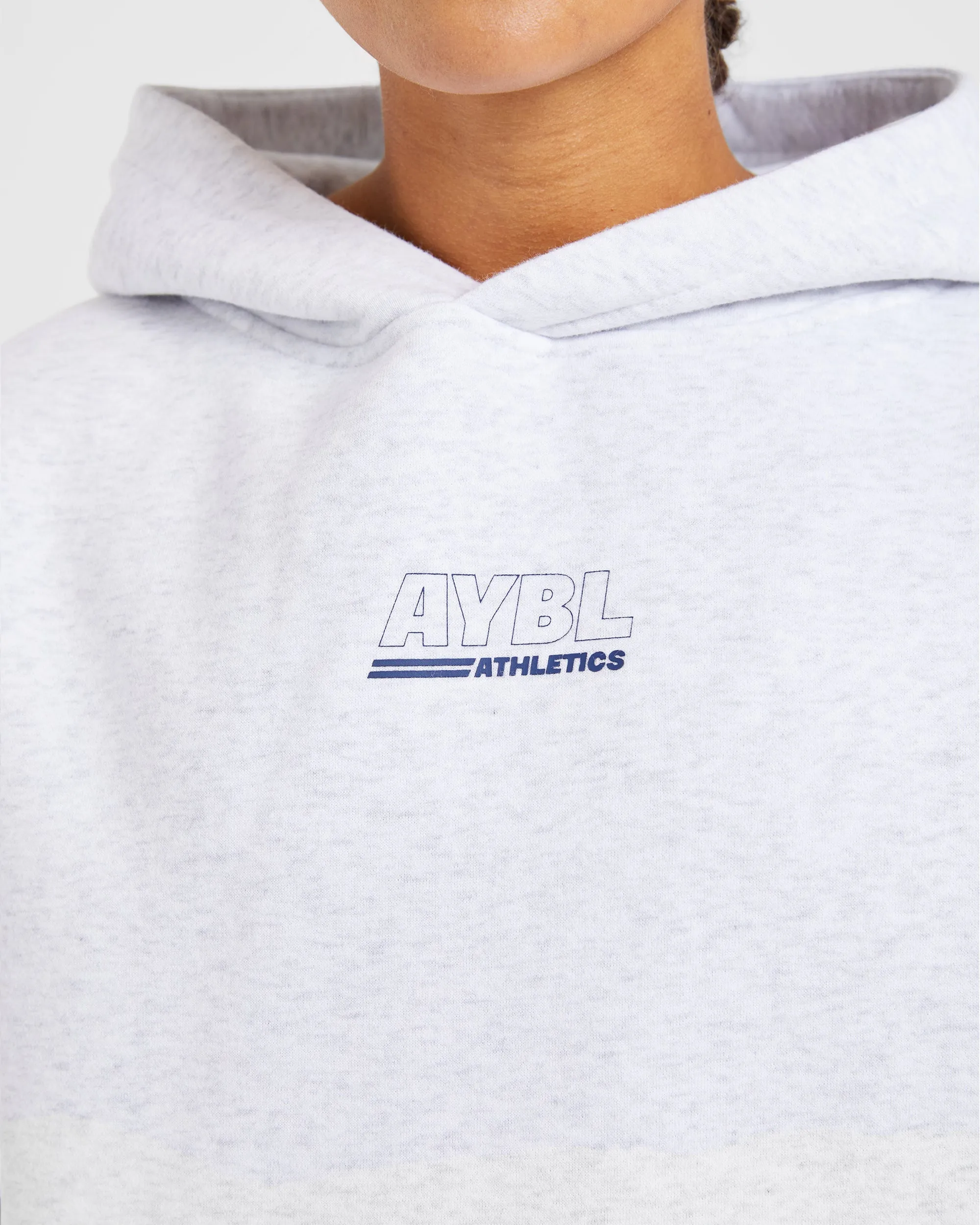 Athletics Track Oversized Hoodie - Heather Grey/Navy sold by AYBL product image thumbnail 5