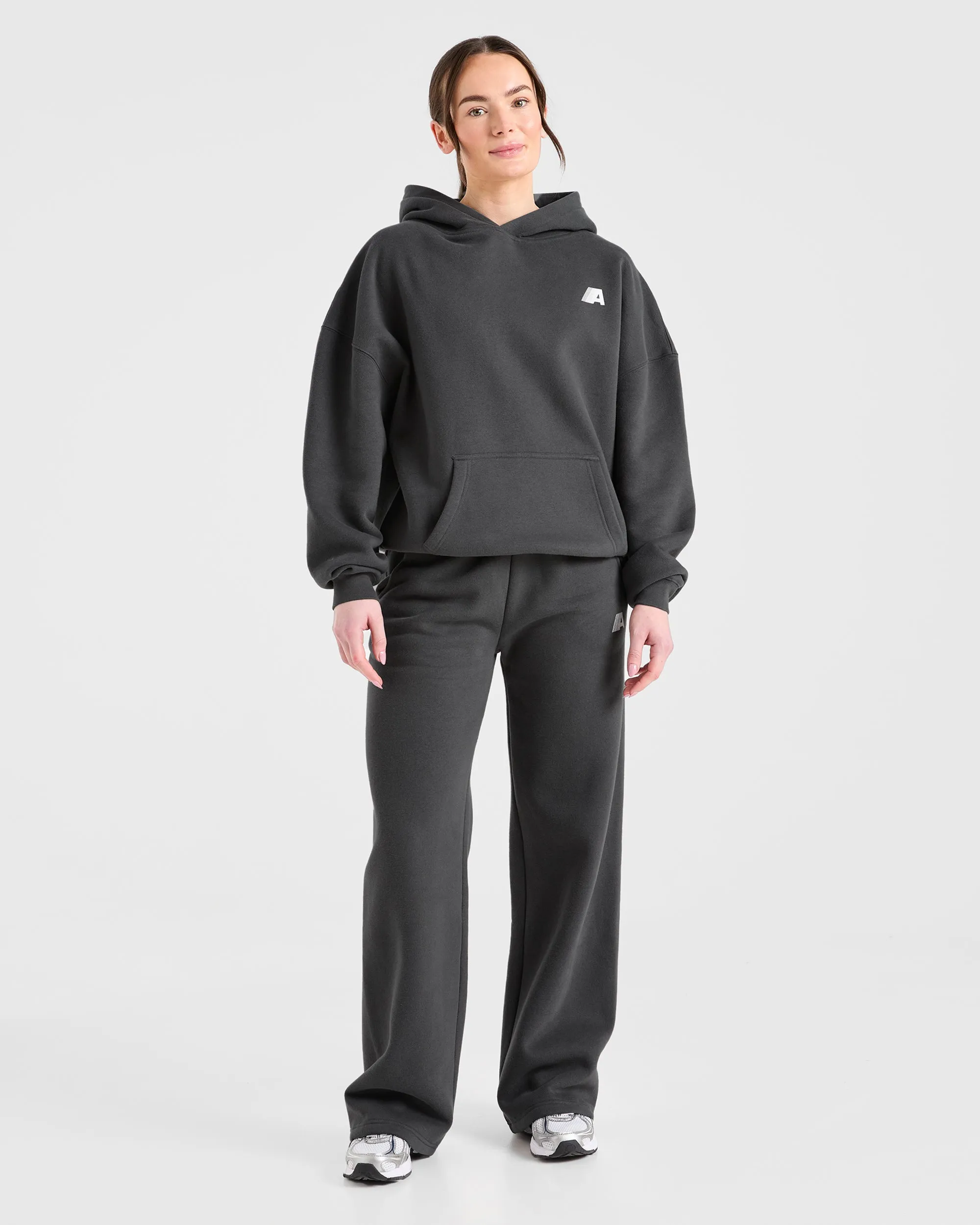 Retro Athletics Oversized Straight Leg Joggers - Charcoal sold by AYBL product image thumbnail 3