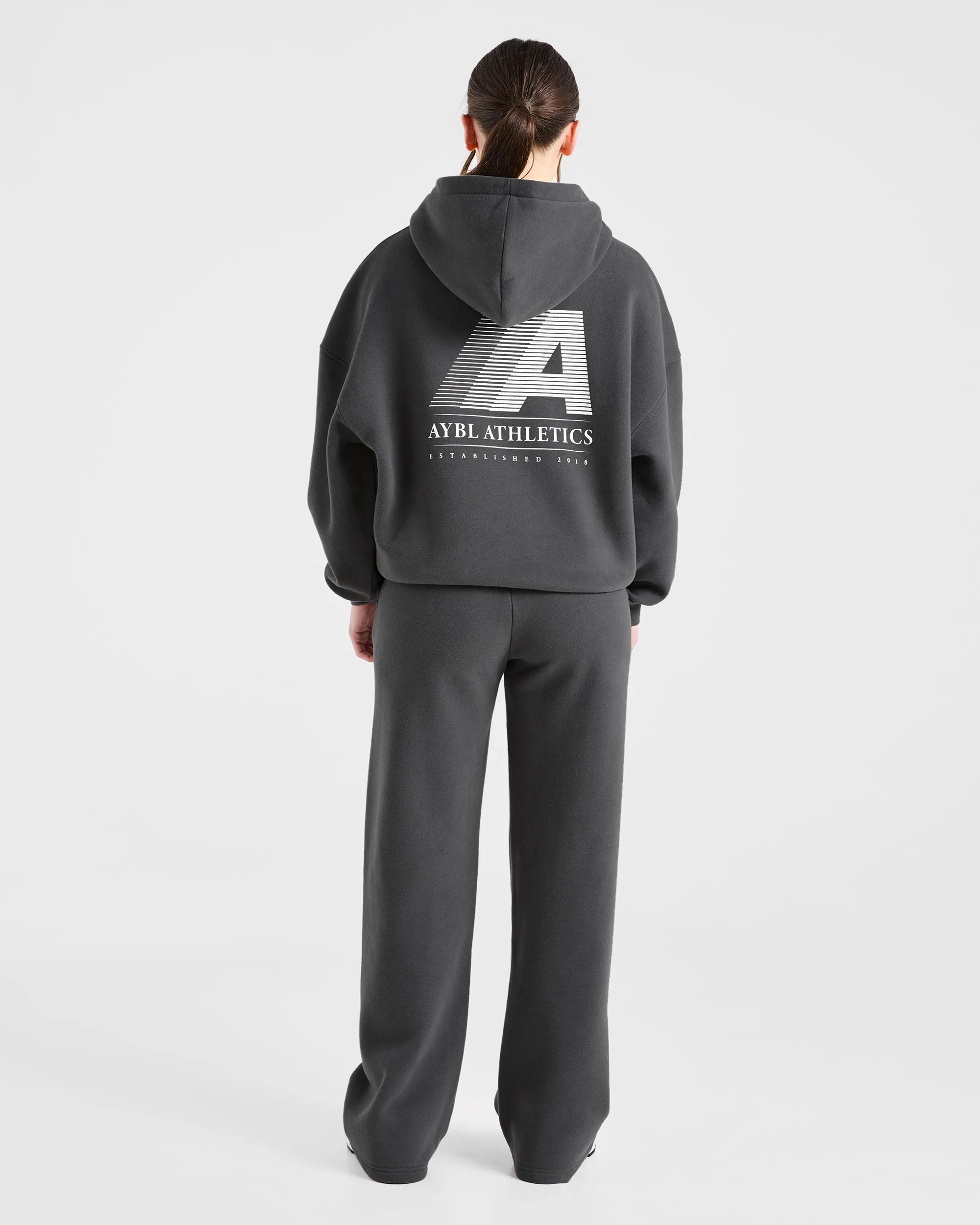 Retro Athletics Oversized Straight Leg Joggers - Charcoal sold by AYBL product image thumbnail 4