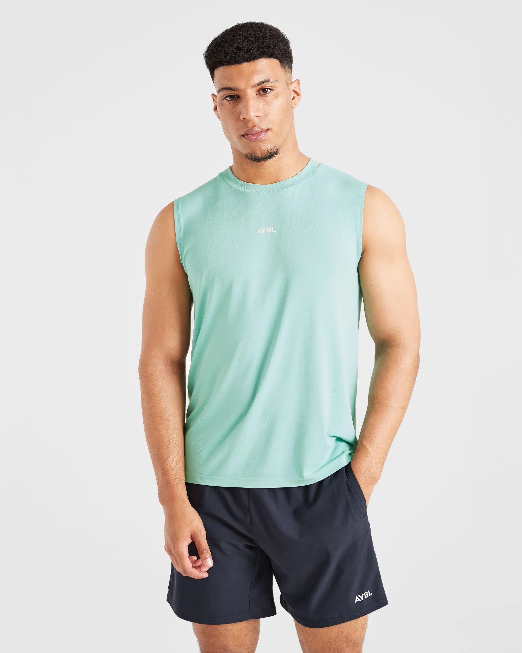 Attain Seamless Vest - Aqua Mint sold by AYBL
