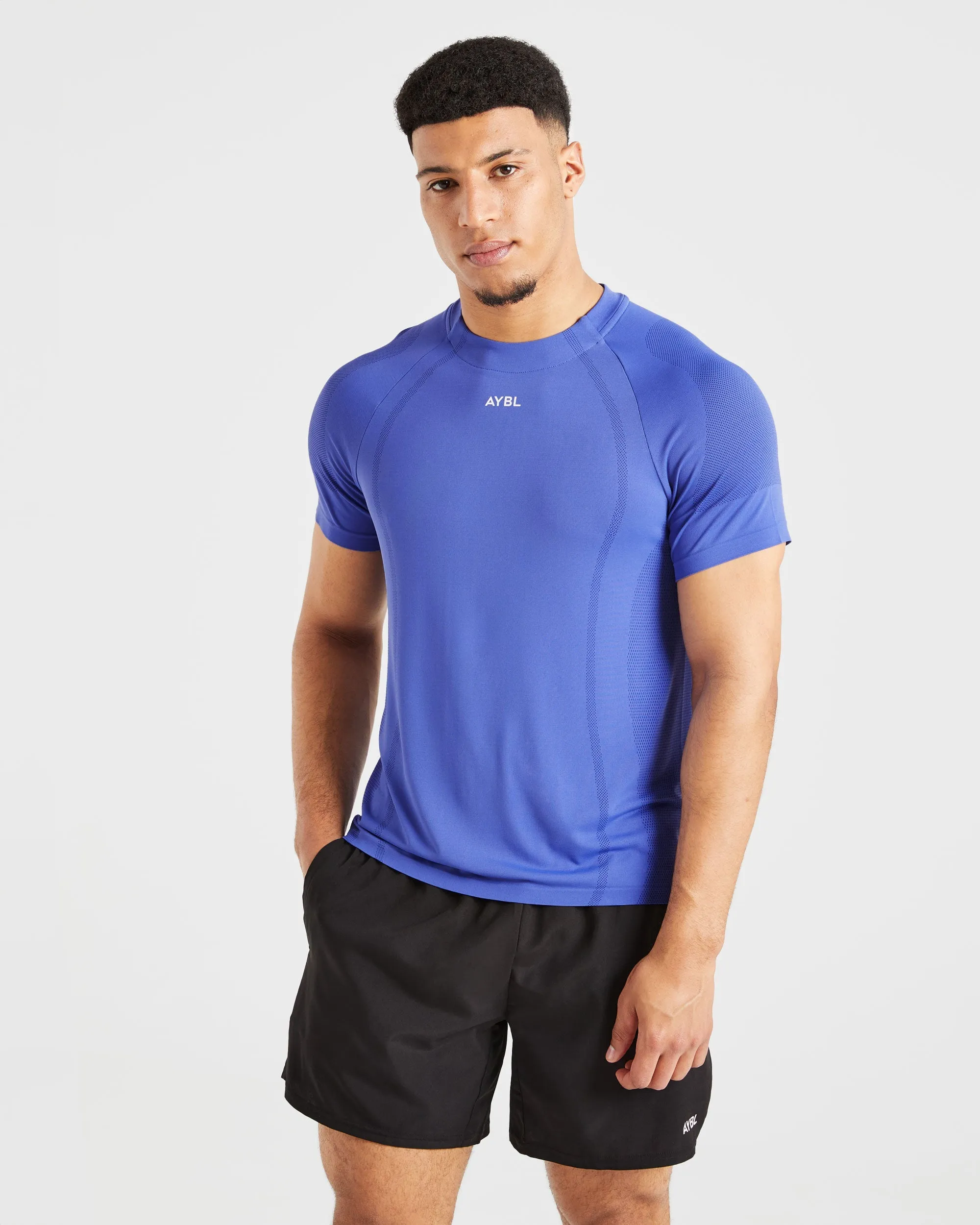 Attain Seamless T Shirt - Indigo Mist sold by AYBL