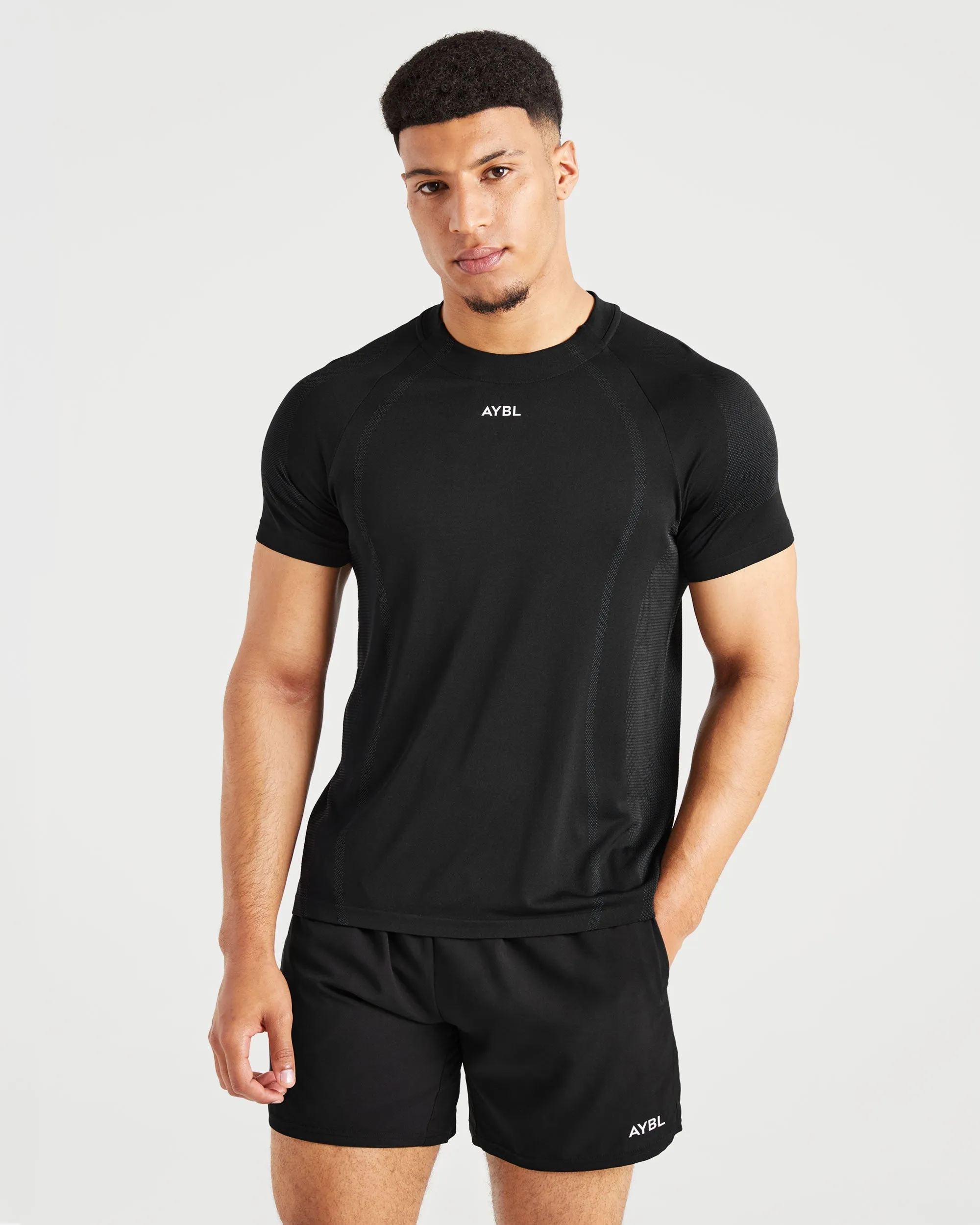 Attain Seamless T Shirt - Black sold by AYBL