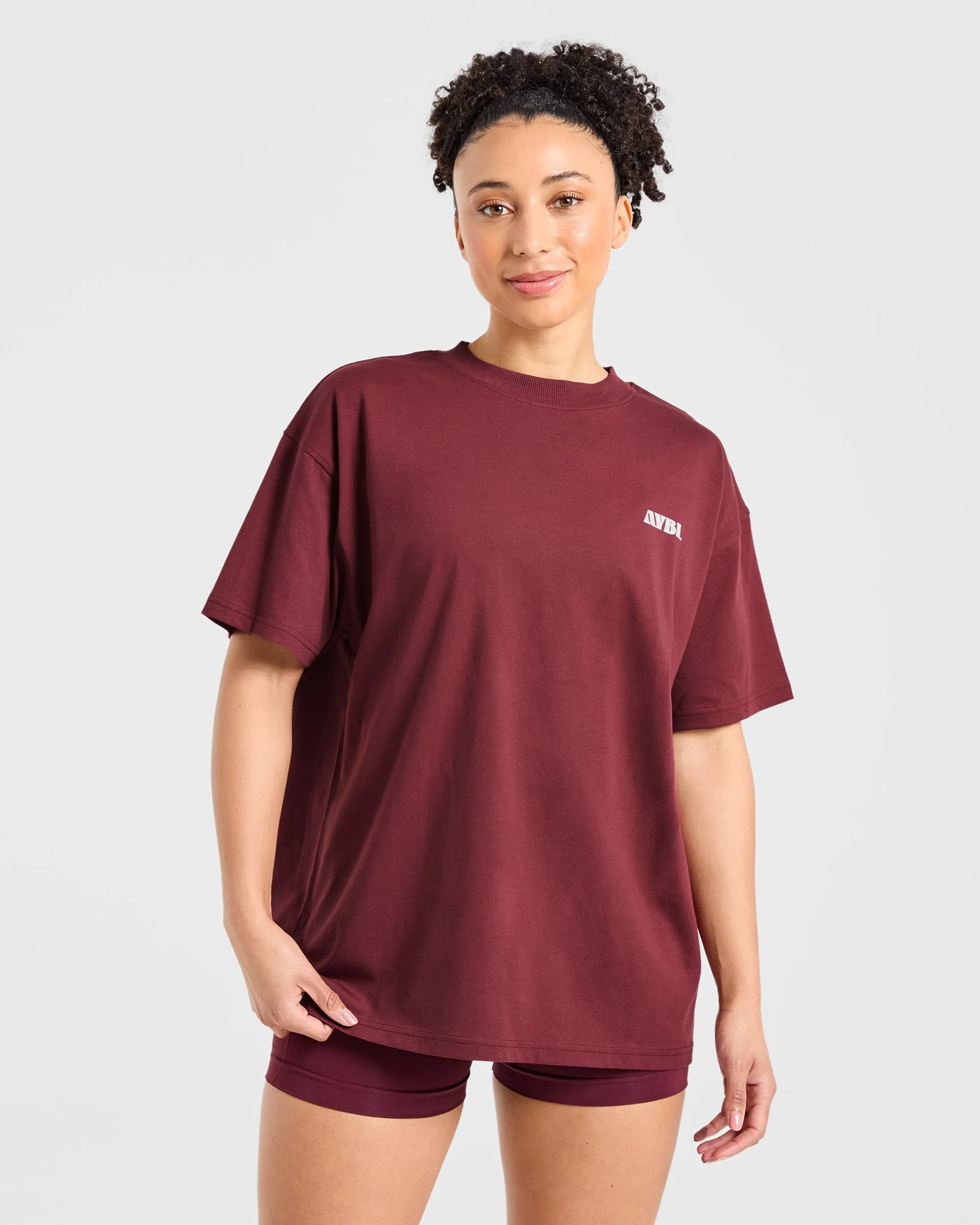 AYBL Sports Studio Oversized T Shirt - Burgundy sold by AYBL product image thumbnail 2