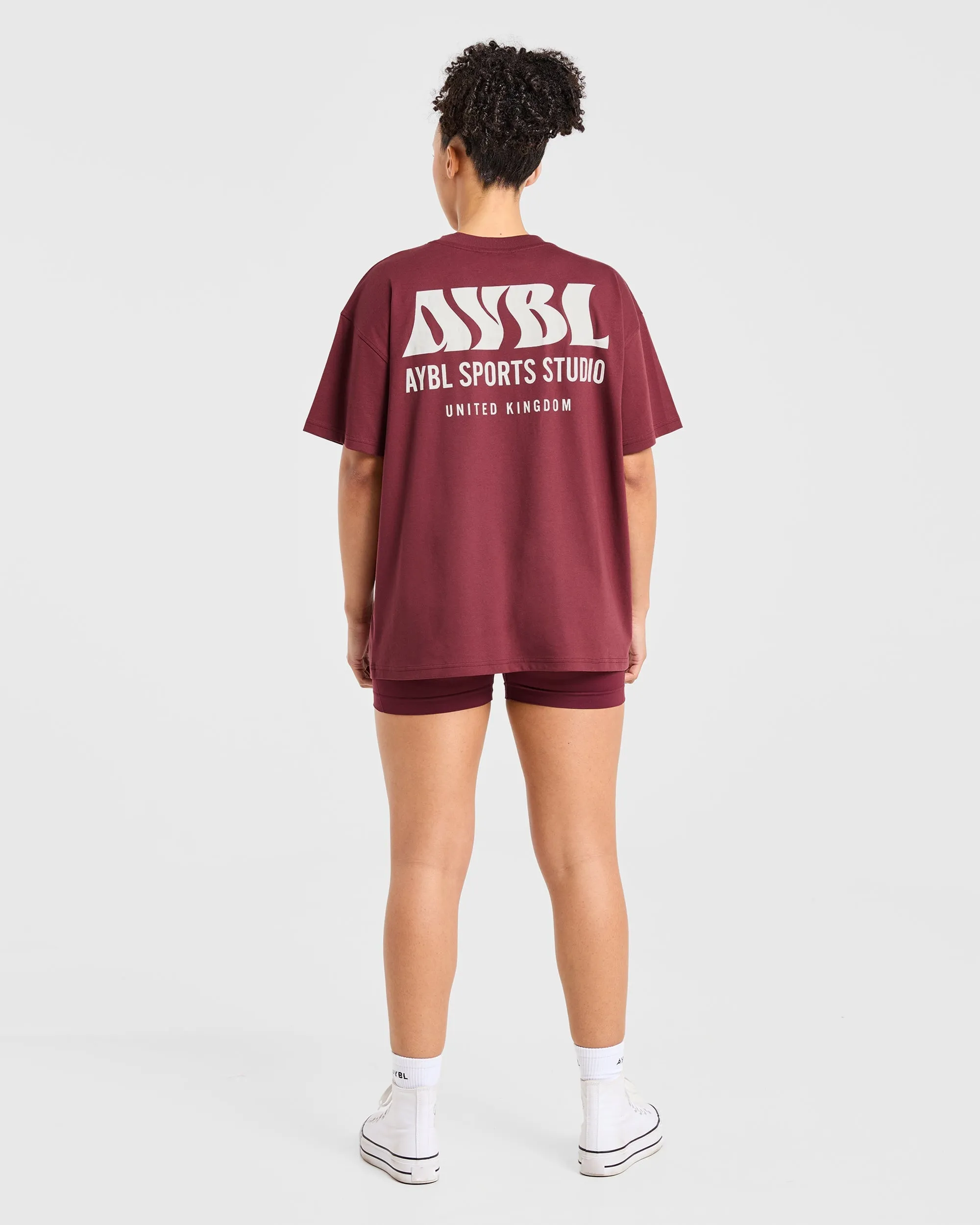 AYBL Sports Studio Oversized T Shirt - Burgundy sold by AYBL product image thumbnail 3